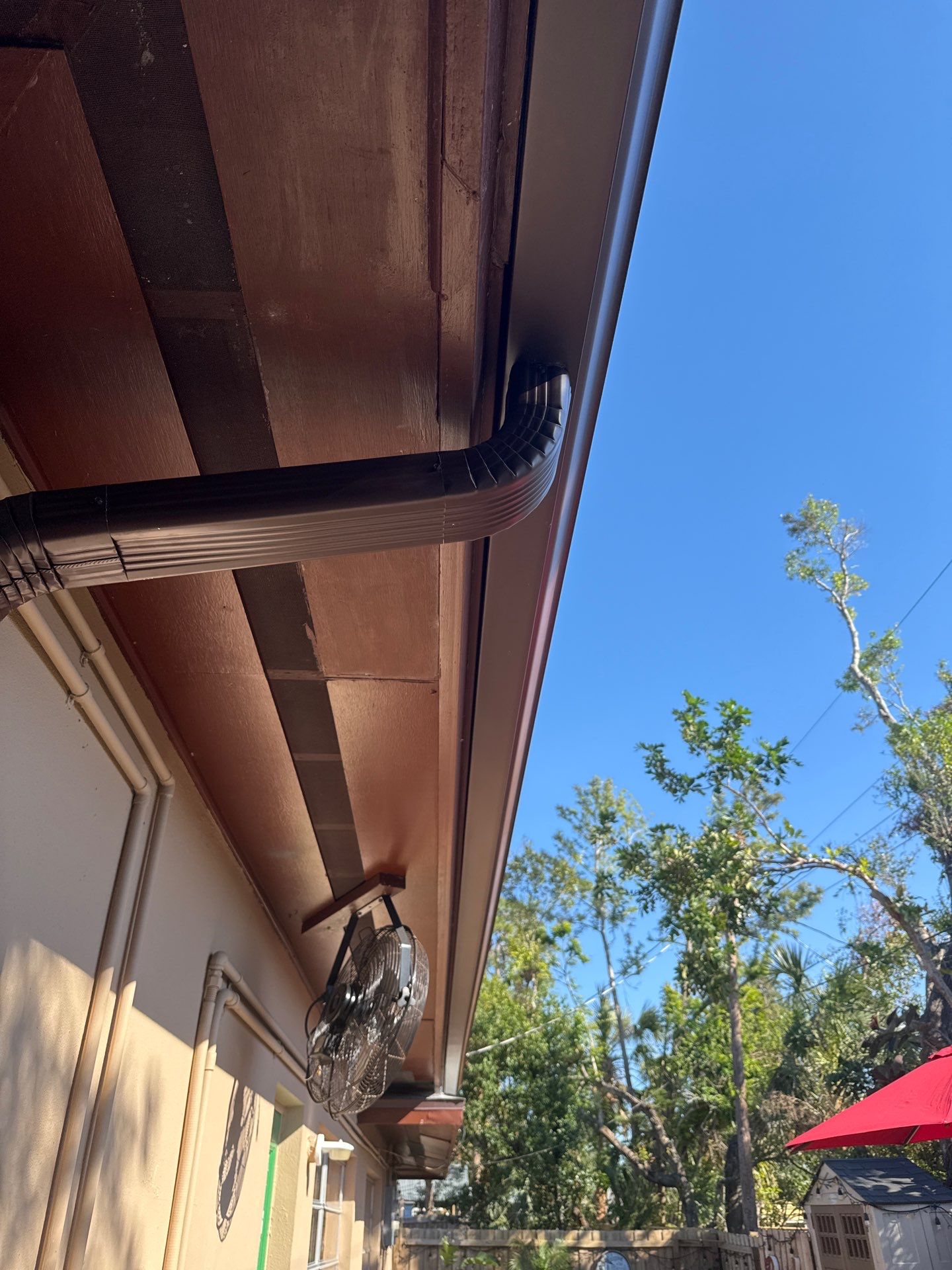 Brown Seamless Gutters in Sarasota FL by Gutter Professors