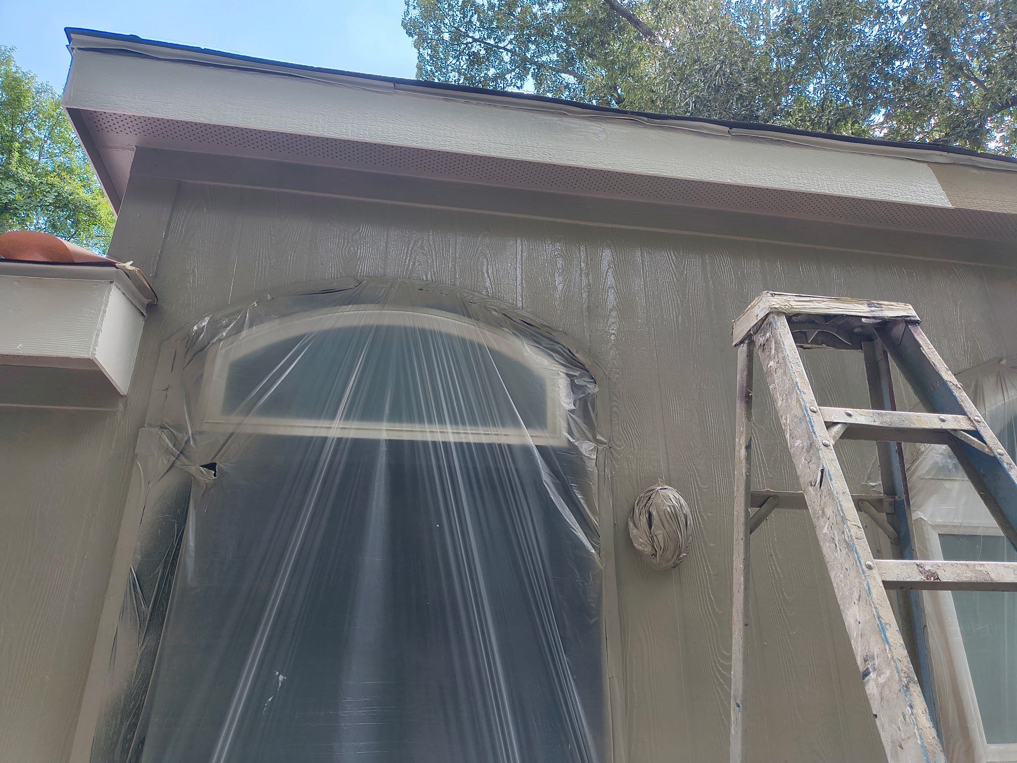 Exterior Painting in Tyler, TX | Black Back Porch, Wood & Shutters by Quality Coats Painting