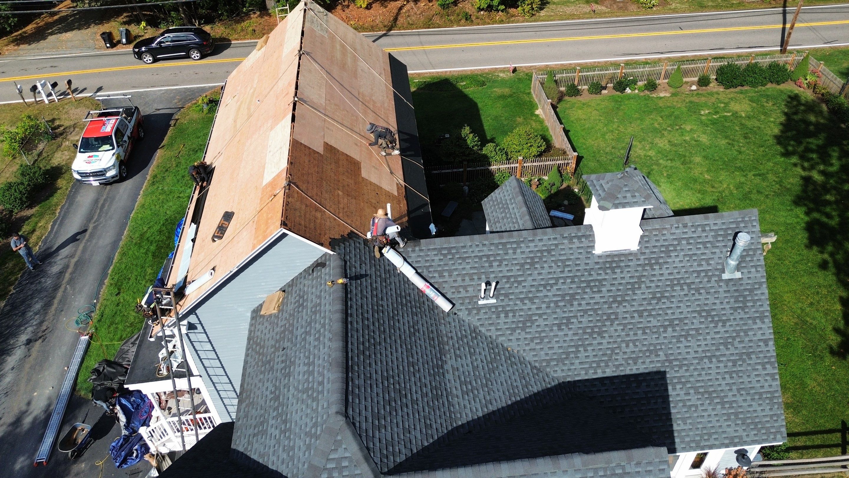 Roof Replacement & Chimney Removal – Westford, MA by Mighty Dog Roofing of Greater Middlesex County
