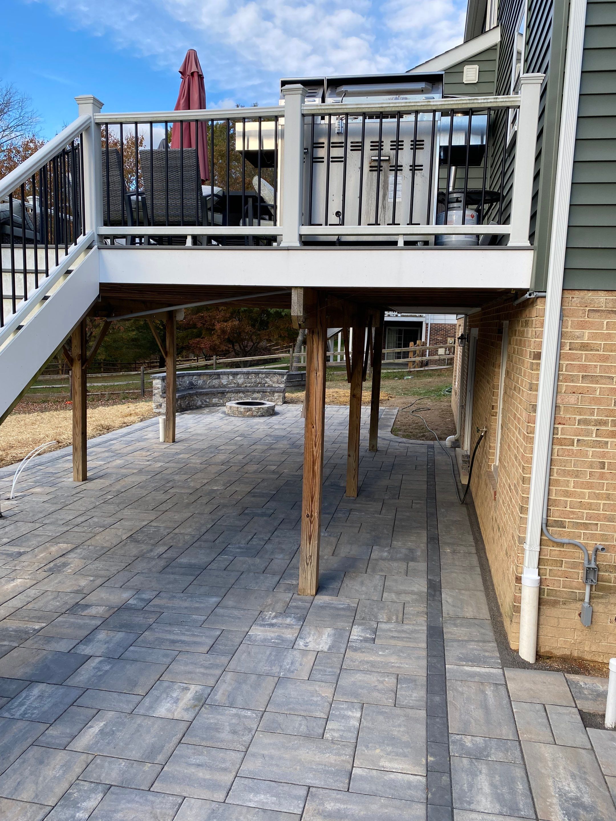 Backyard Transformation using Techo-Bloc Pavers by The Smet Companies, LLC