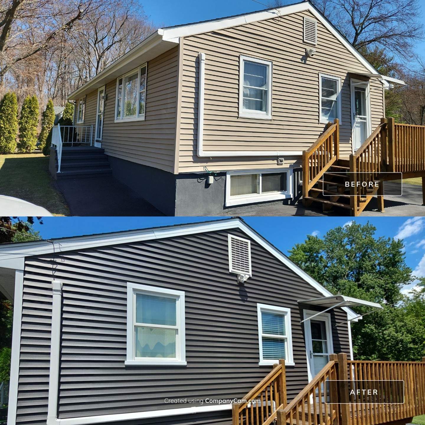 Siding Renewal with Cert Monogram D/4x12'6" clapboard Slate & Cert. Monogram D/4x25' clapboard Slate by DiGiorgi Roofing and Siding Inc