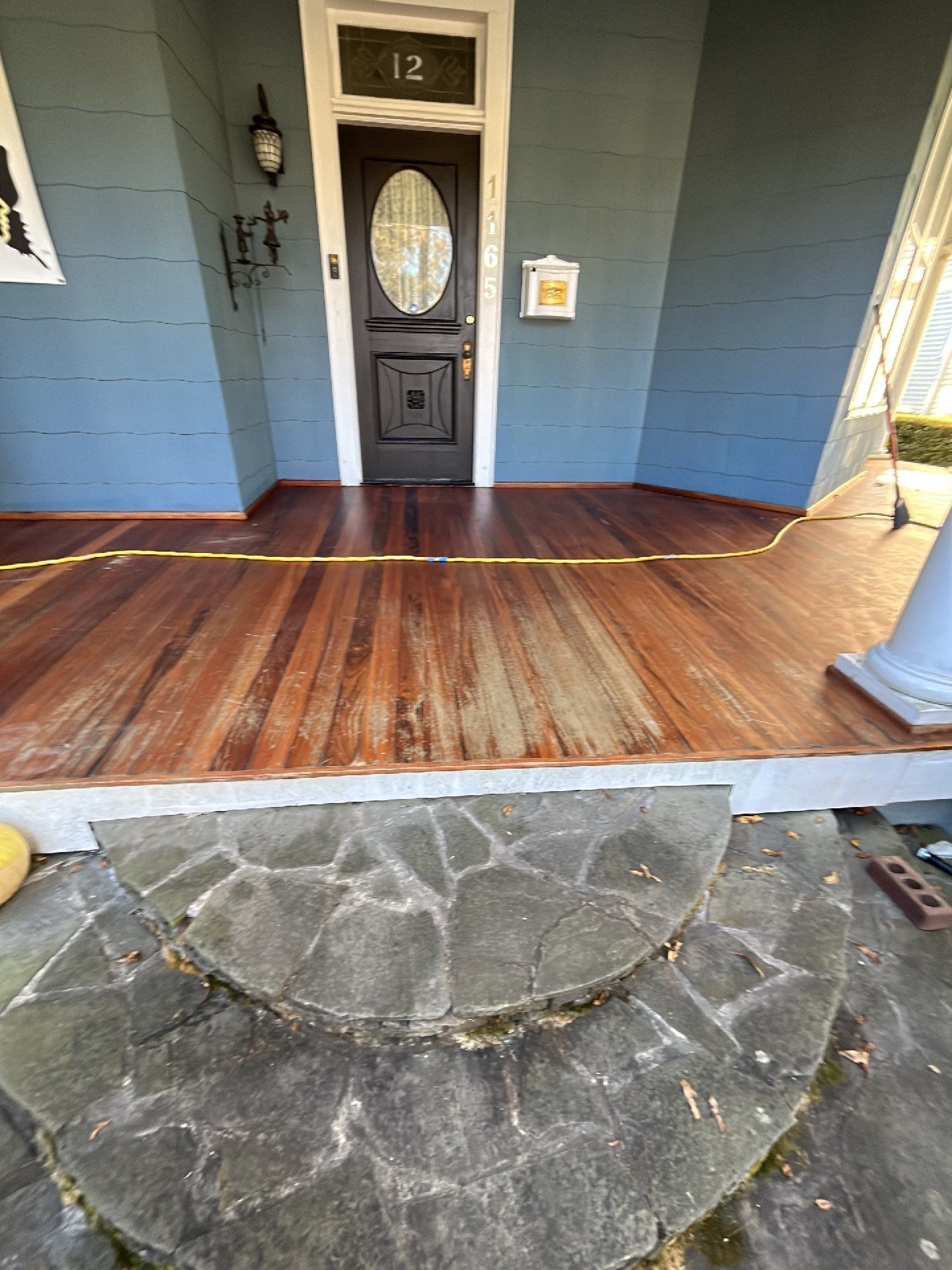 Brazillian Cherry porch refinish by Footprints Floors of East Atlanta