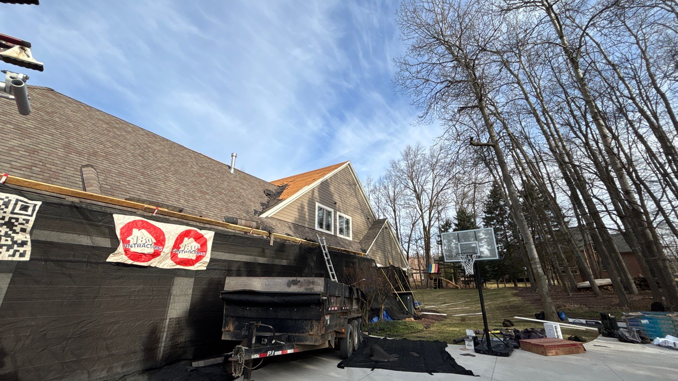 Roof Replacement using CertainTeed Landmark Moire Black by 180 Contractors