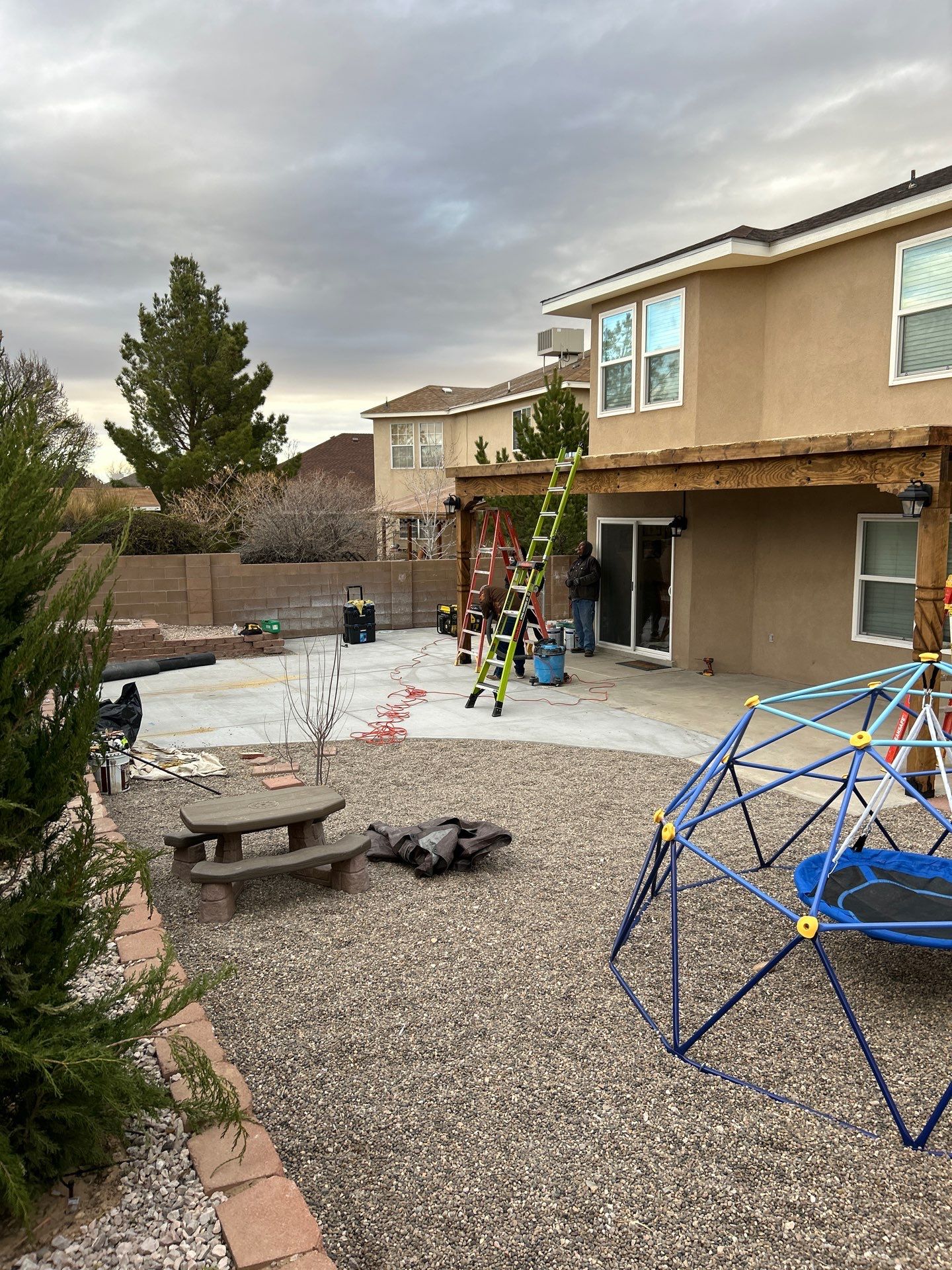 Patio Cover using Carved Douglas Fur by Rio Grande Building & Storage