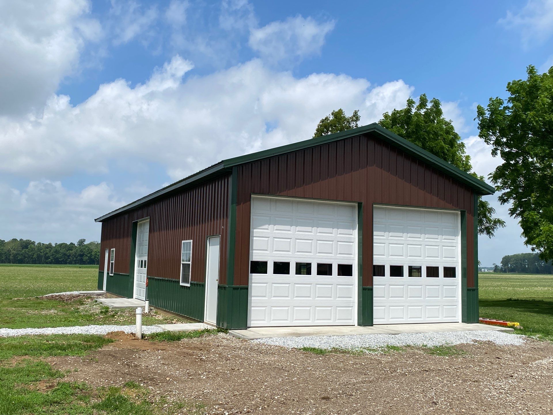 Multi-Bay Custom Pole Barn Construction in Arlington, Indiana by The Barn Builders 