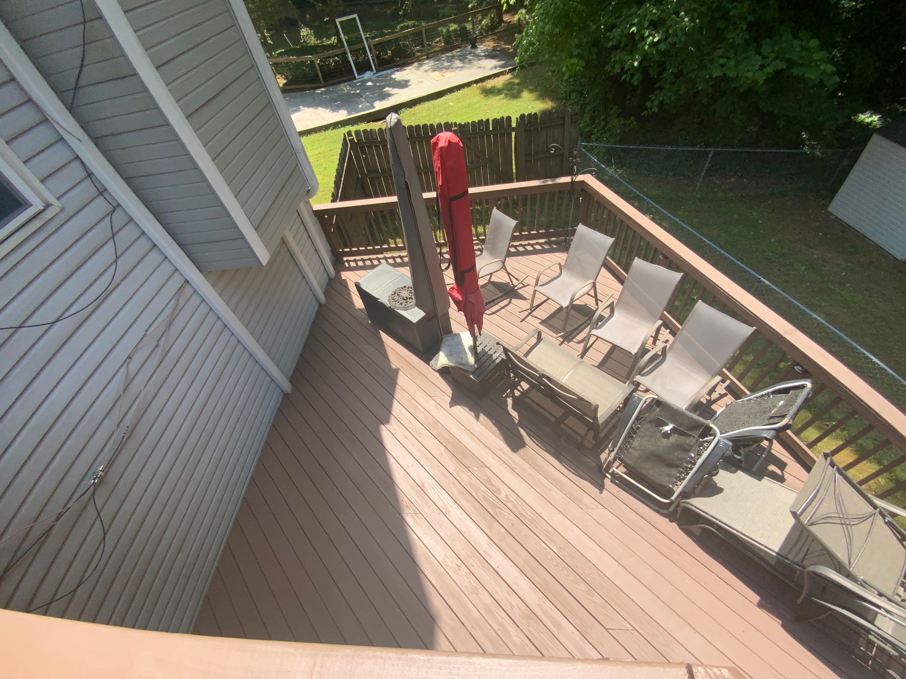 Multi-Level Wood Deck Repair and Staining in Tucker, Georgia by Swift Home Renovations