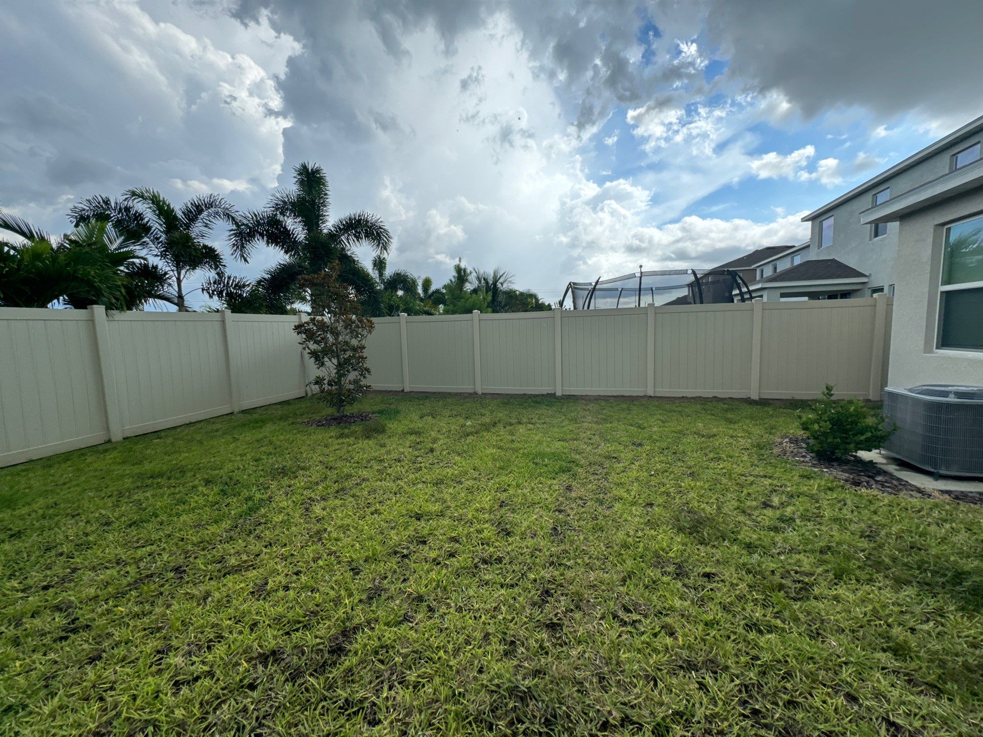 Vinyl Fence Installation using Tan Vinyl Privacy Fence by Asap fence and gates, LLC