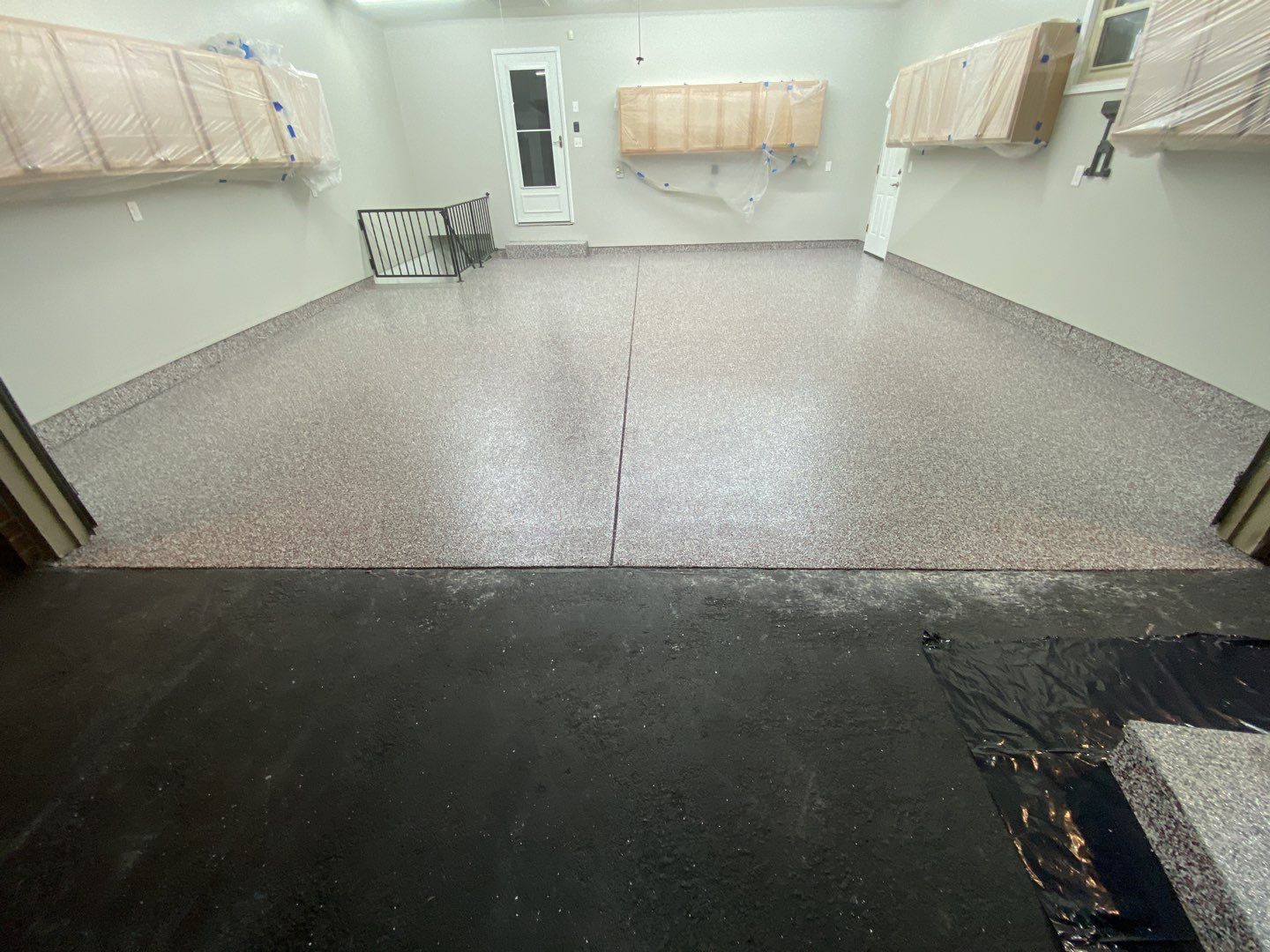 Garage Floor with Stairs using Buckeye and Slate Stone by Your1DayFloor.com