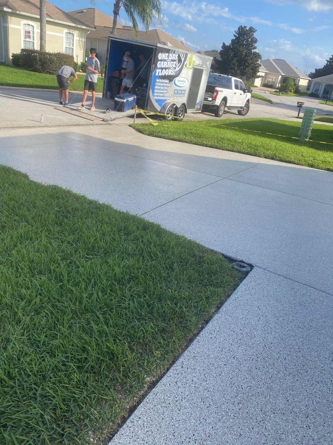Driveway and Sidewalk Driftwood by Innovative Concrete Coatings 