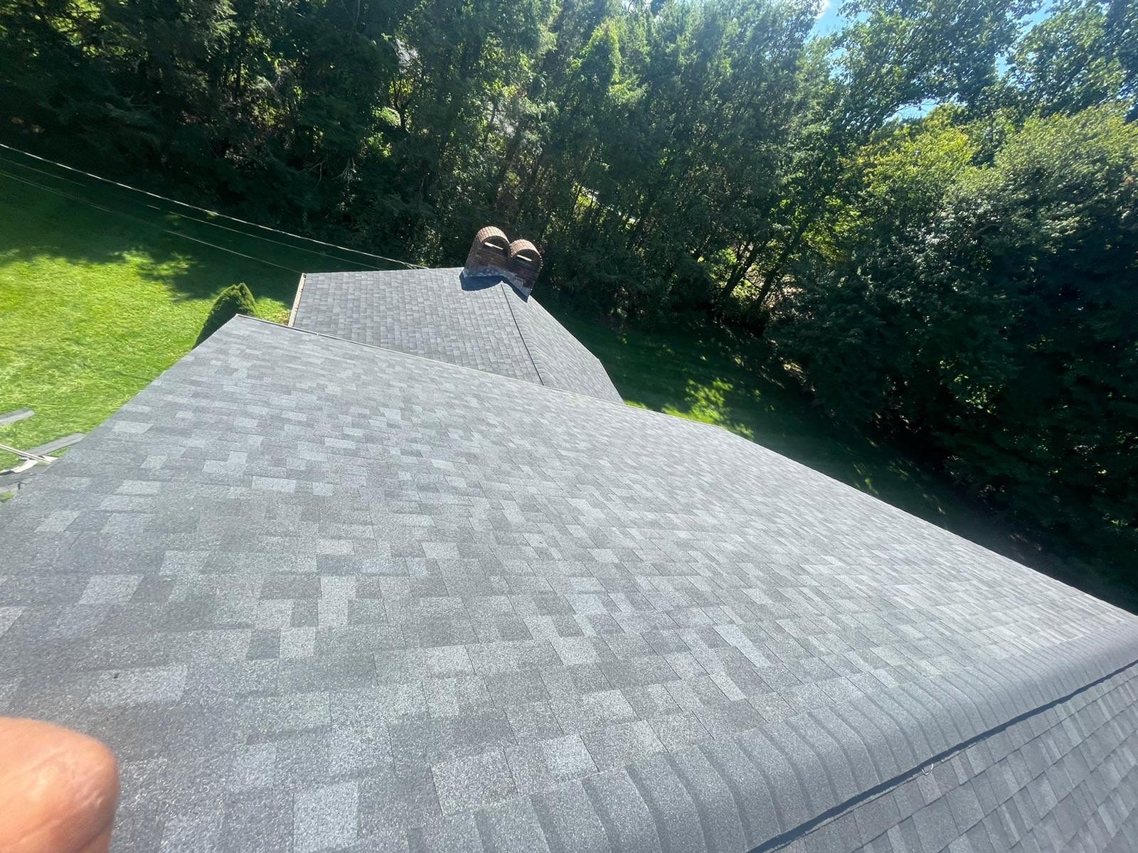 Residential Roofing Installation using Owens Corning TruDefinition Duration AR - Onyx Black & New Siding Using Mainstreet Charcoal Gray by A Plus Exterior