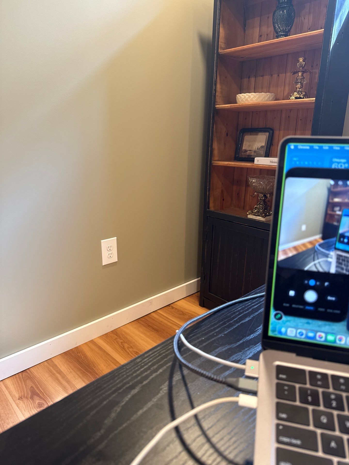 Lincoln Home Office Renovation With Sage Green Walls and Laminate Floors by CompanyCam Sales Demo