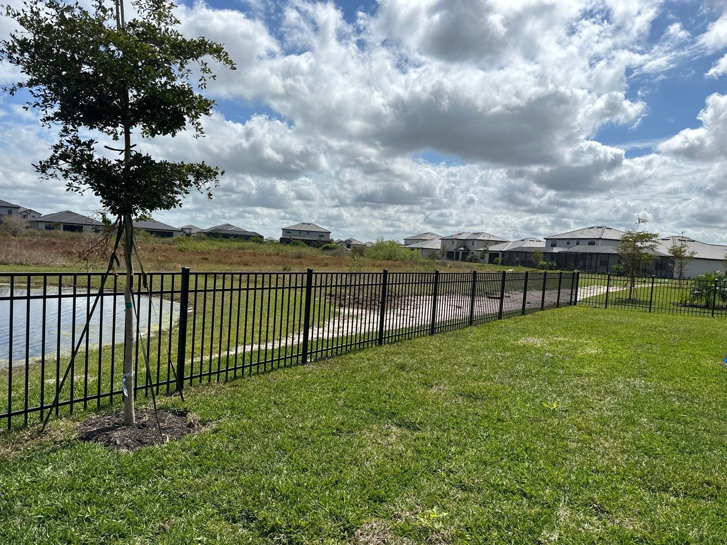 Aluminum Fence Installation using Black 3 Rail Aluminum Fence by Asap fence and gates, LLC