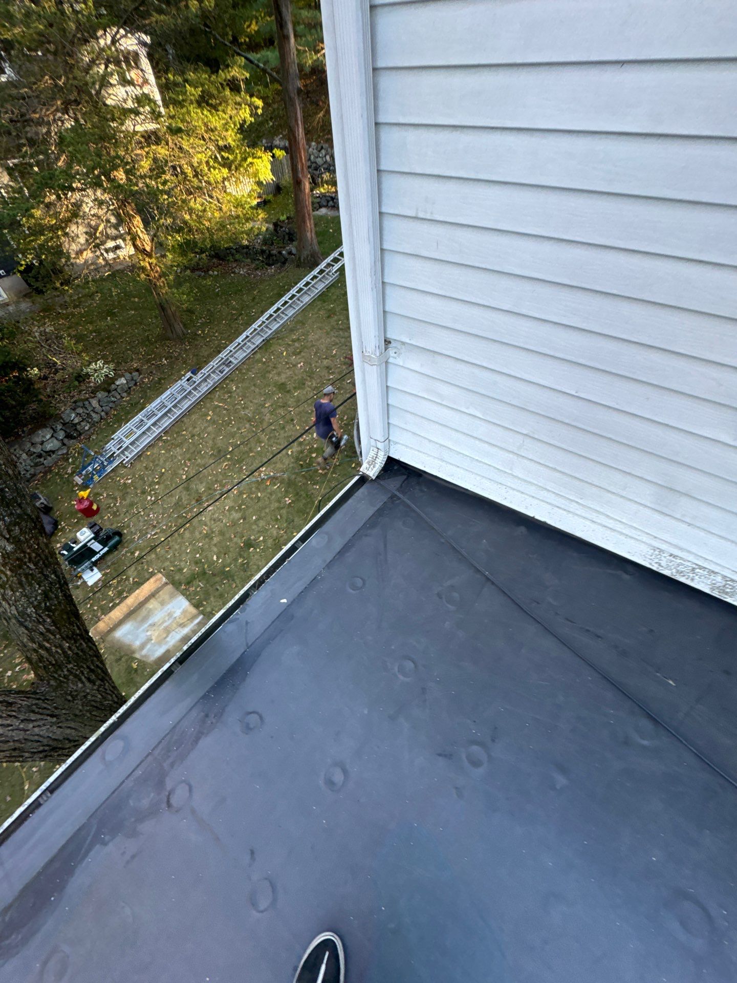 Full Roof & Porch EPDM Replacement with Skylight and Chimney Repairs by Mighty Dog Roofing of Greater Middlesex County