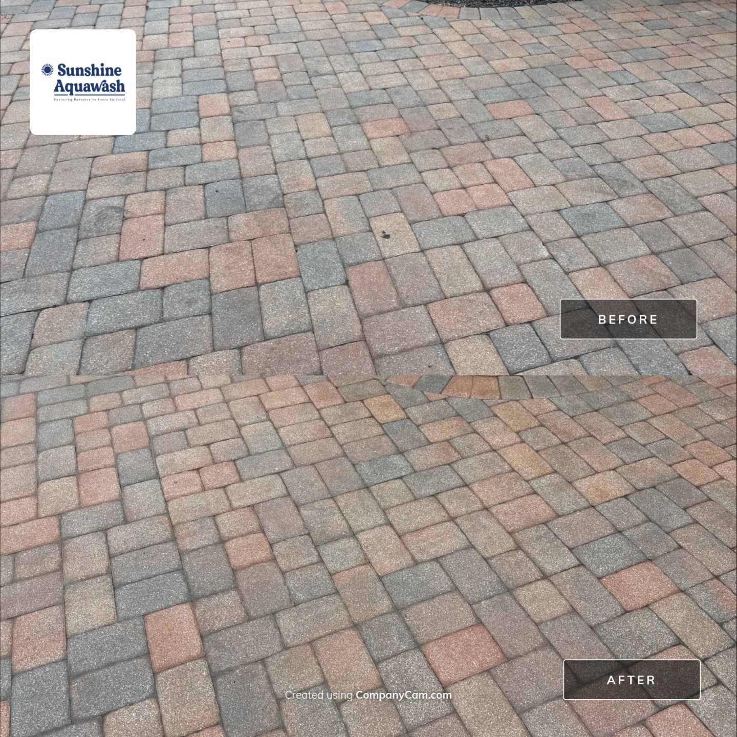 Oil & Tar Removal from Paver Driveway & Entryway by Sunshine AquaWash