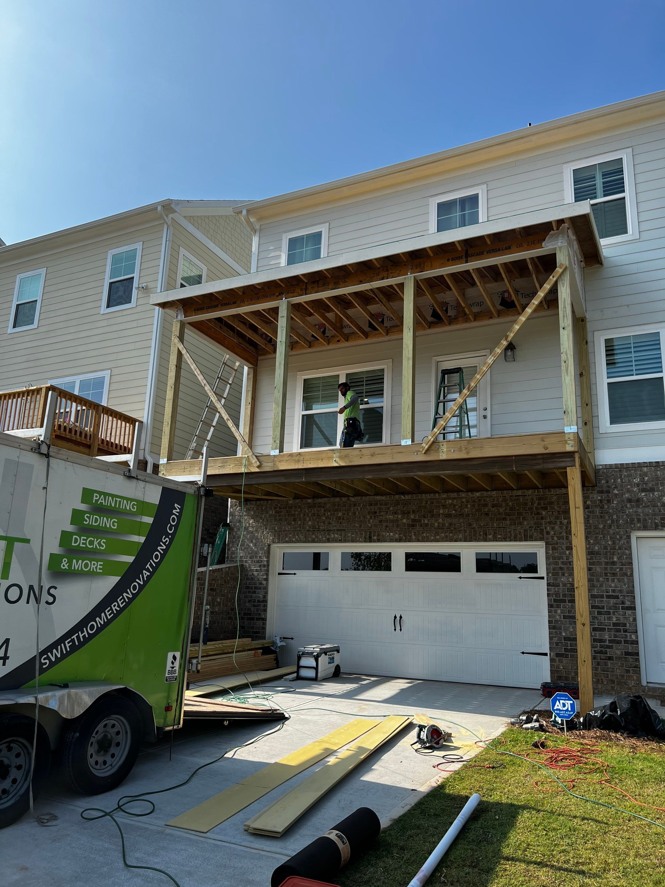 Second-Story Screened-In Porch and Deck Build in Marietta by Swift Home Renovations