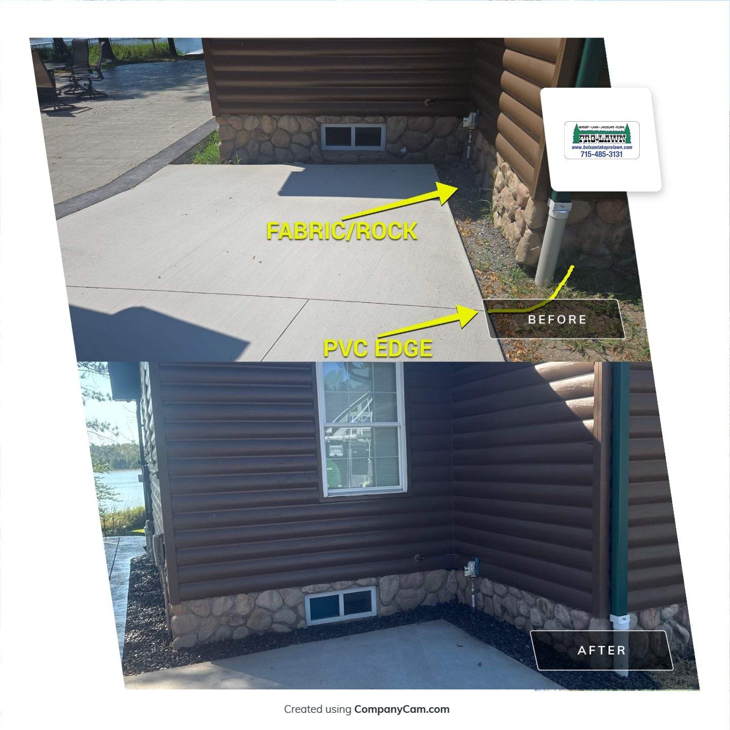 Finished Landscape around new concrete by Balsam Lake Pro Lawn