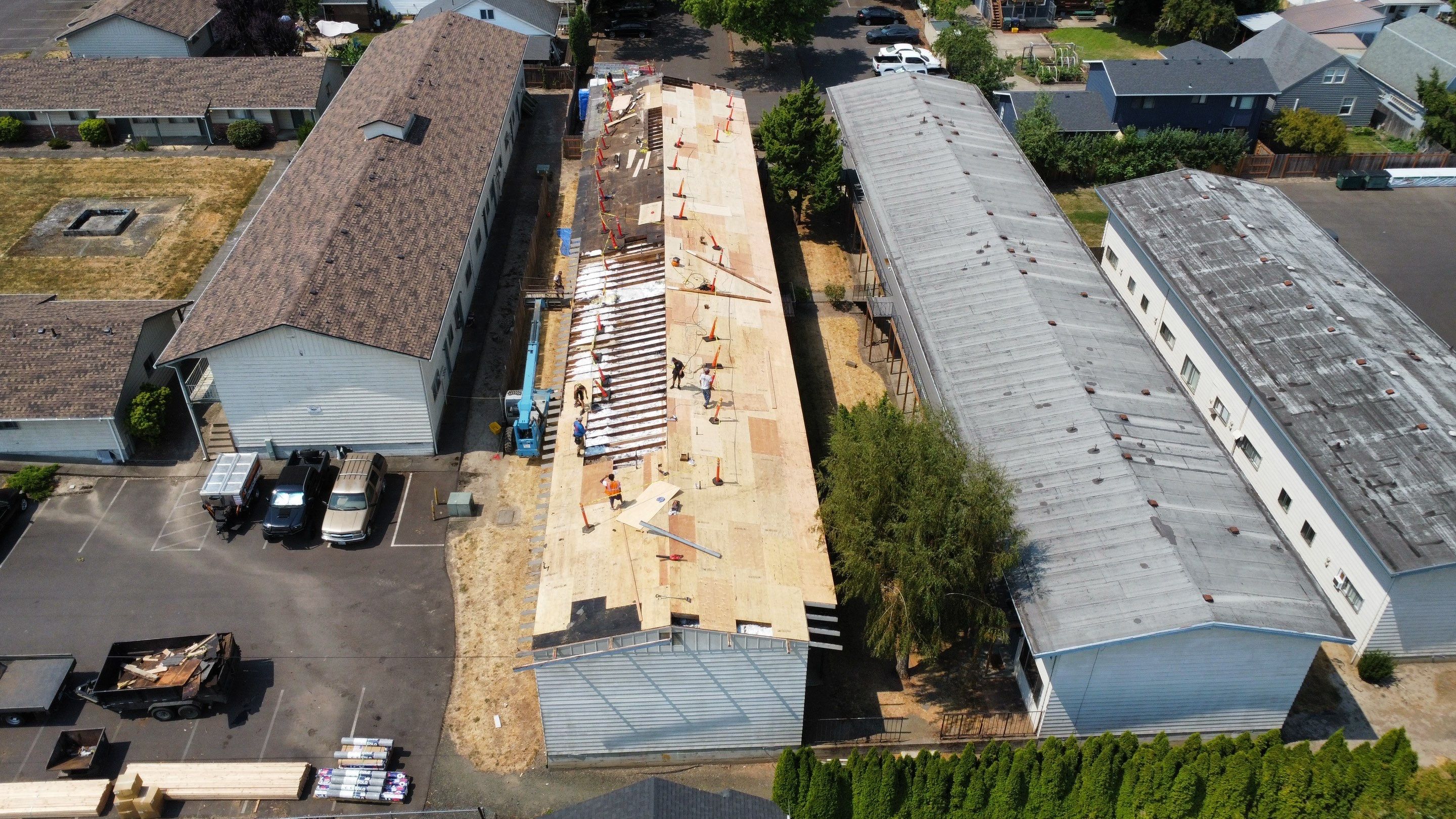 Commercial Flat Roof Installation using GAF 60Mil TPO  by Orezona Building & Roofing Company, Inc.