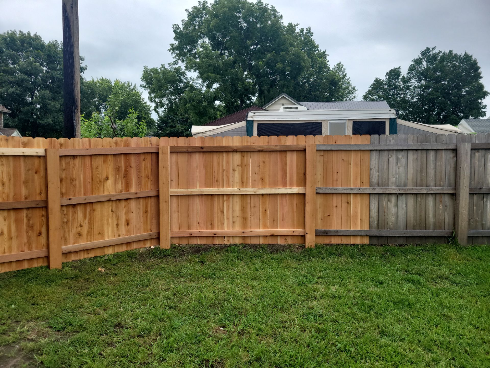 Natural Cedar Wood Privacy Fence and Gate Installation in Clarksville by Perfect Picket Fence and Stain