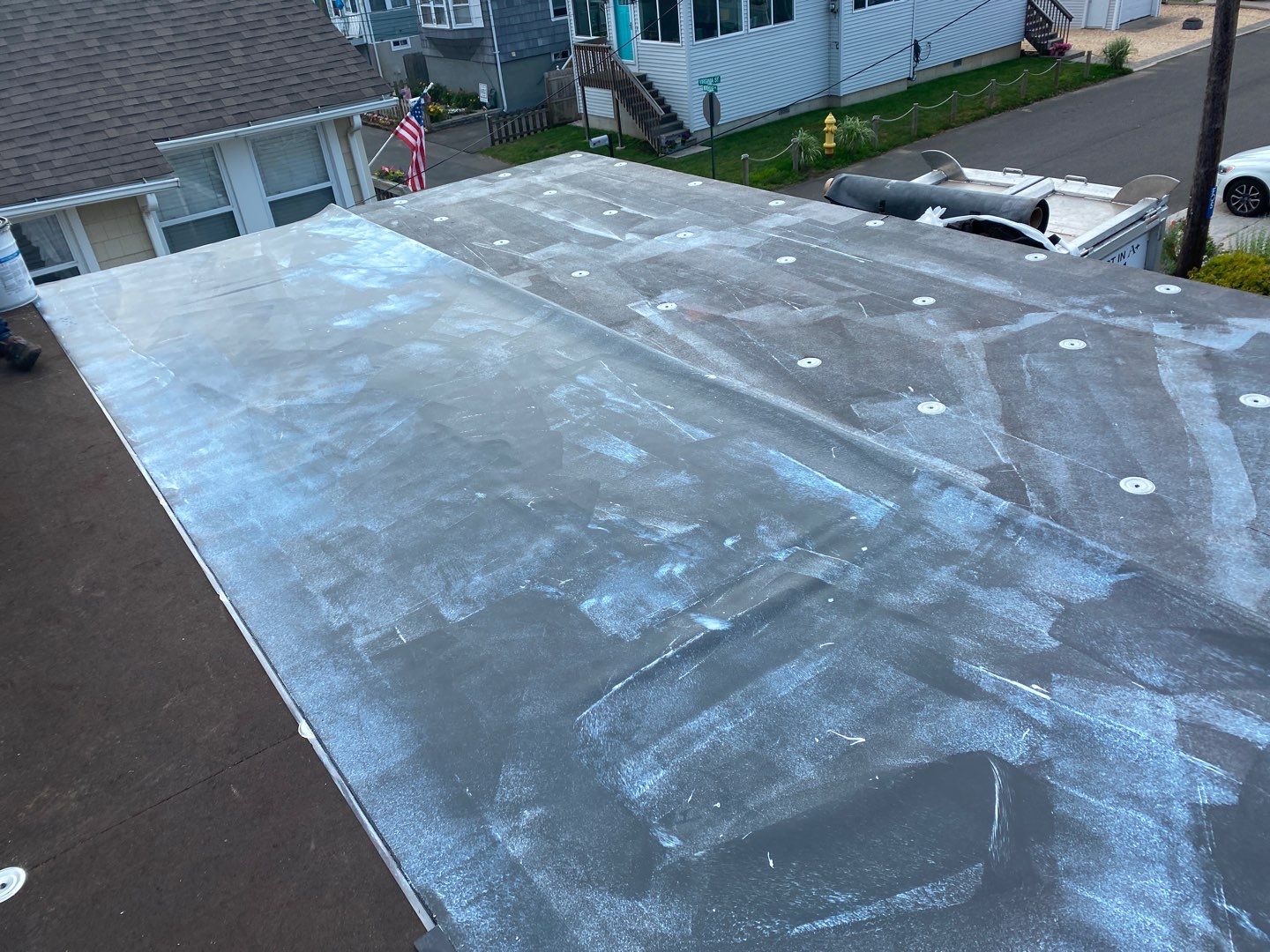 Deck Installation using trex over epdm roof by A Plus Exterior