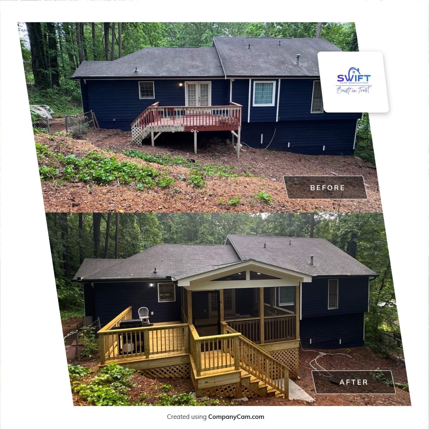Custom Screened-In Porch and Multi-Level Deck Addition in Acworth by Swift Home Renovations