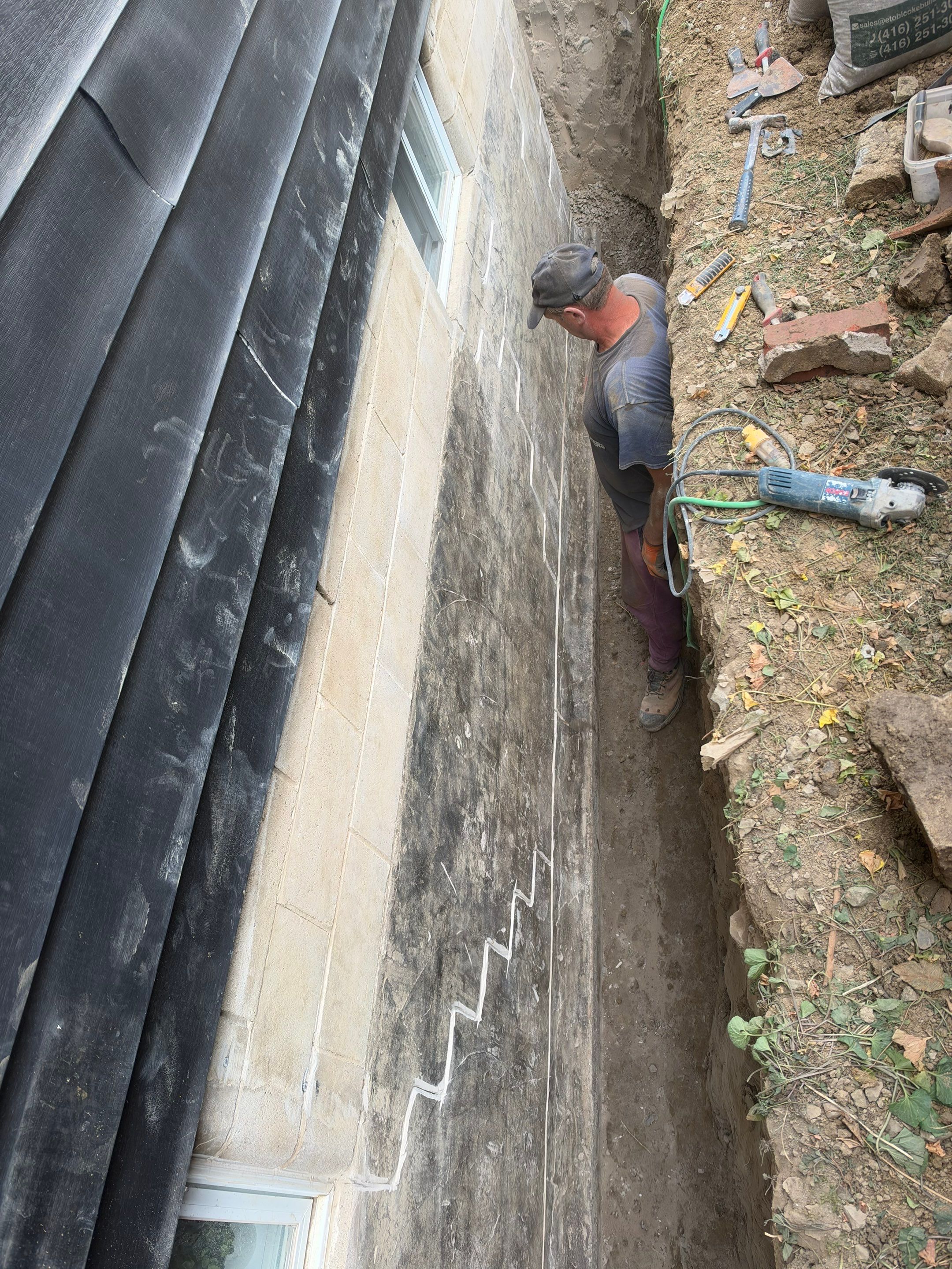 Exterior Foundation Waterproofing and Weeping Tile Installation in Hamilton by Canada Waterproofers Inc