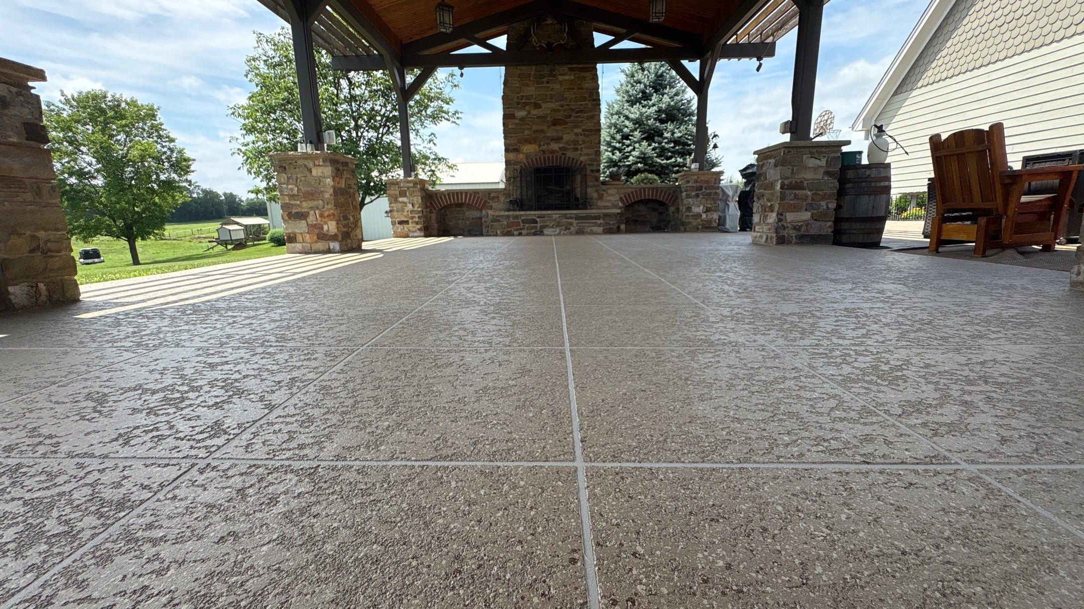 Custom Back Patio Resurface - Kearney, MO by Big Red Decorative Concrete, LLC
