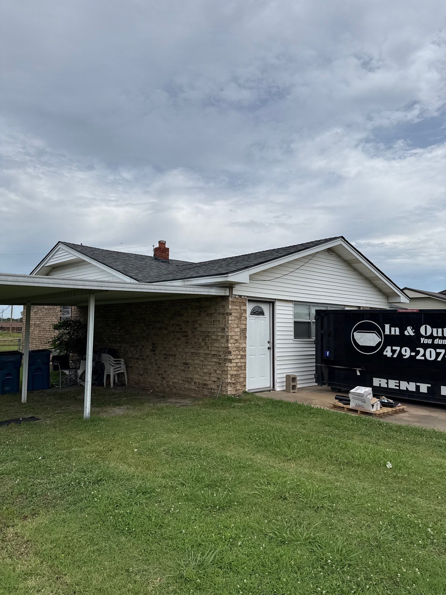 New roof & siding paid by insurance. Along with new roof sheathing.  by In & Out Construction & Remodeling, LLC