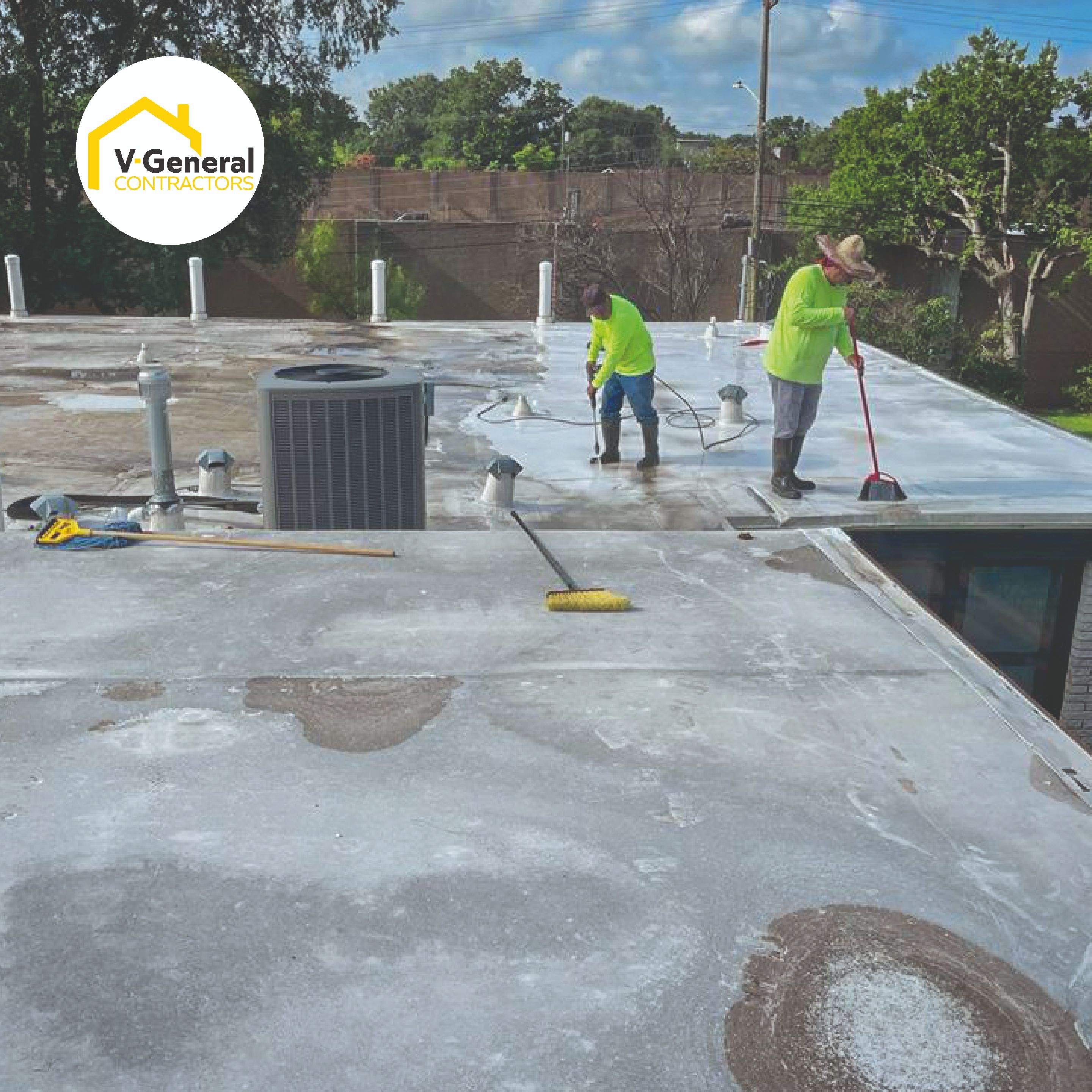 Flat Roof Using Asphalt Coat by V General Contractors 