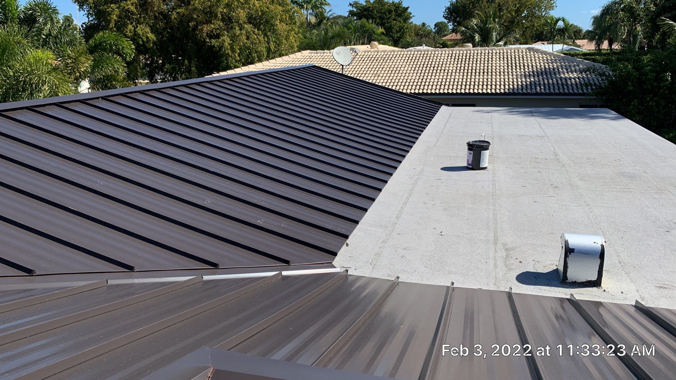 Residential Roofing Installation using 1" Nail strip metal roof by BLUES BROTHERS ROOFING