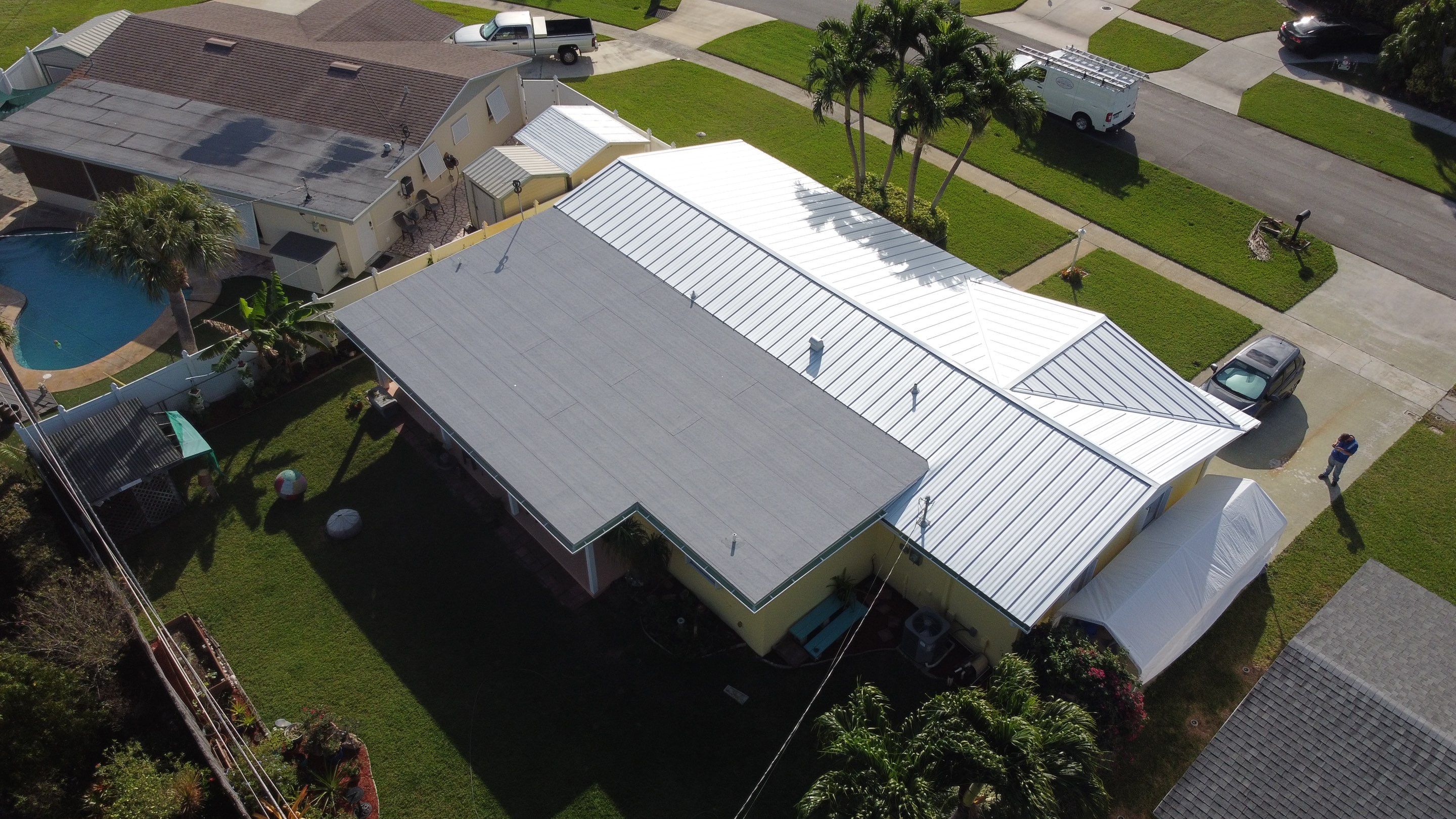 Residential Roofing Installation using 1" Nail strip metal roof by BLUES BROTHERS ROOFING