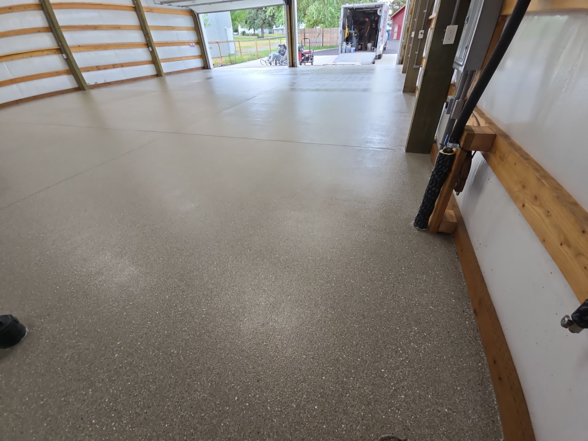 Shop Transformation using Travertine by Croc Coatings, LLC