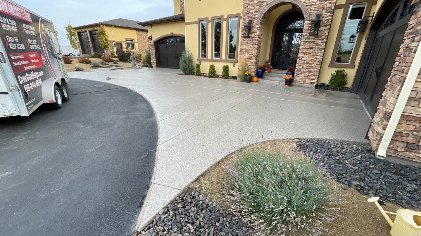 Driveway using Trail Mix 1/8" Chip by Croc Coatings, LLC