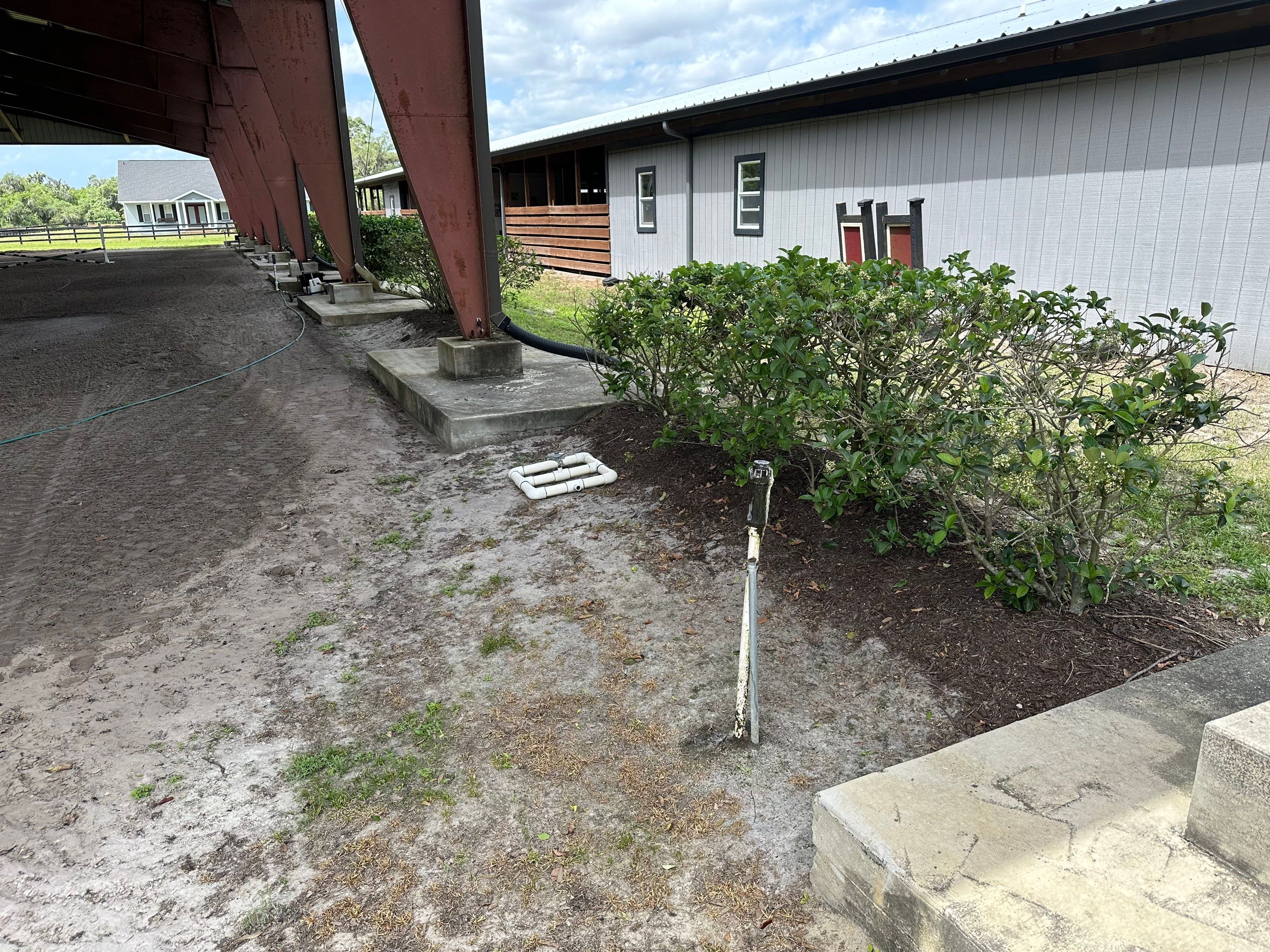 Vinyl Horse Fence & Concrete Pier Cleaning at Lesley Cox Equestrian, Parrish, FL | Sunshine AquaWash by Sunshine AquaWash