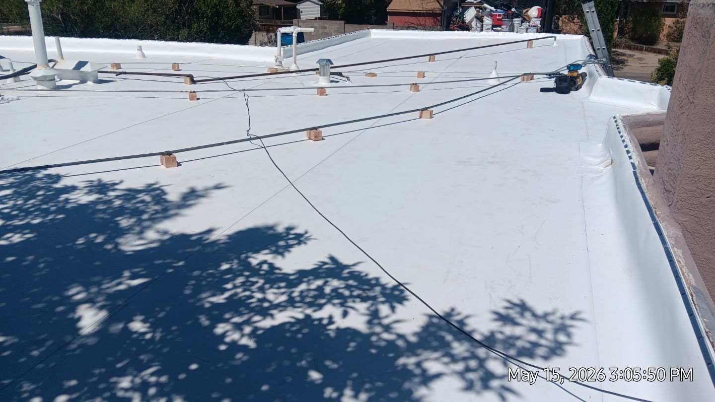 Residential TPO Roof Replacement and Decking Repair in Albuquerque by Doyle Roof Masters Inc