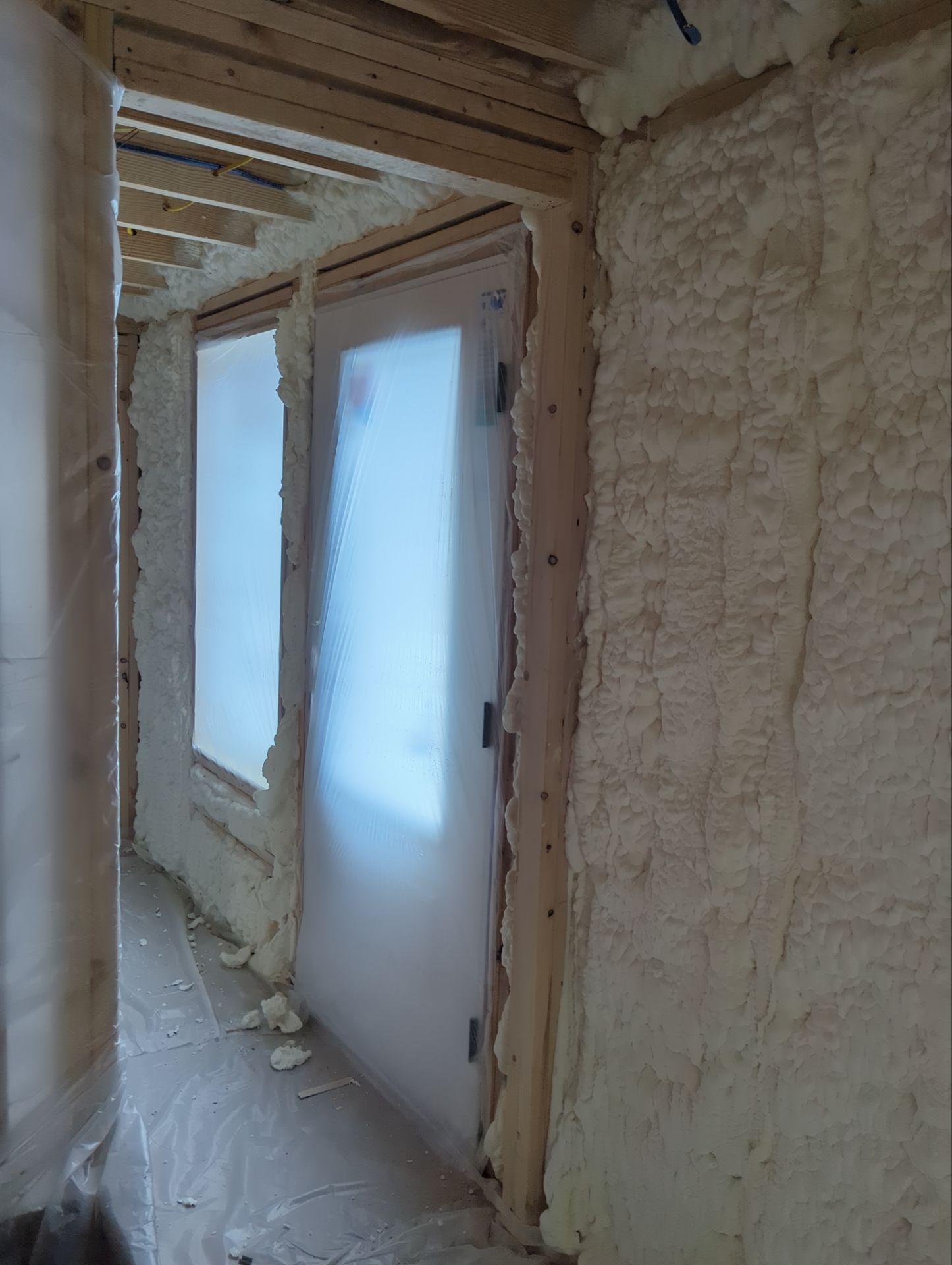 Basement Exterior Walls using Closed Cell Spray Foam by NYS Foam & Energy