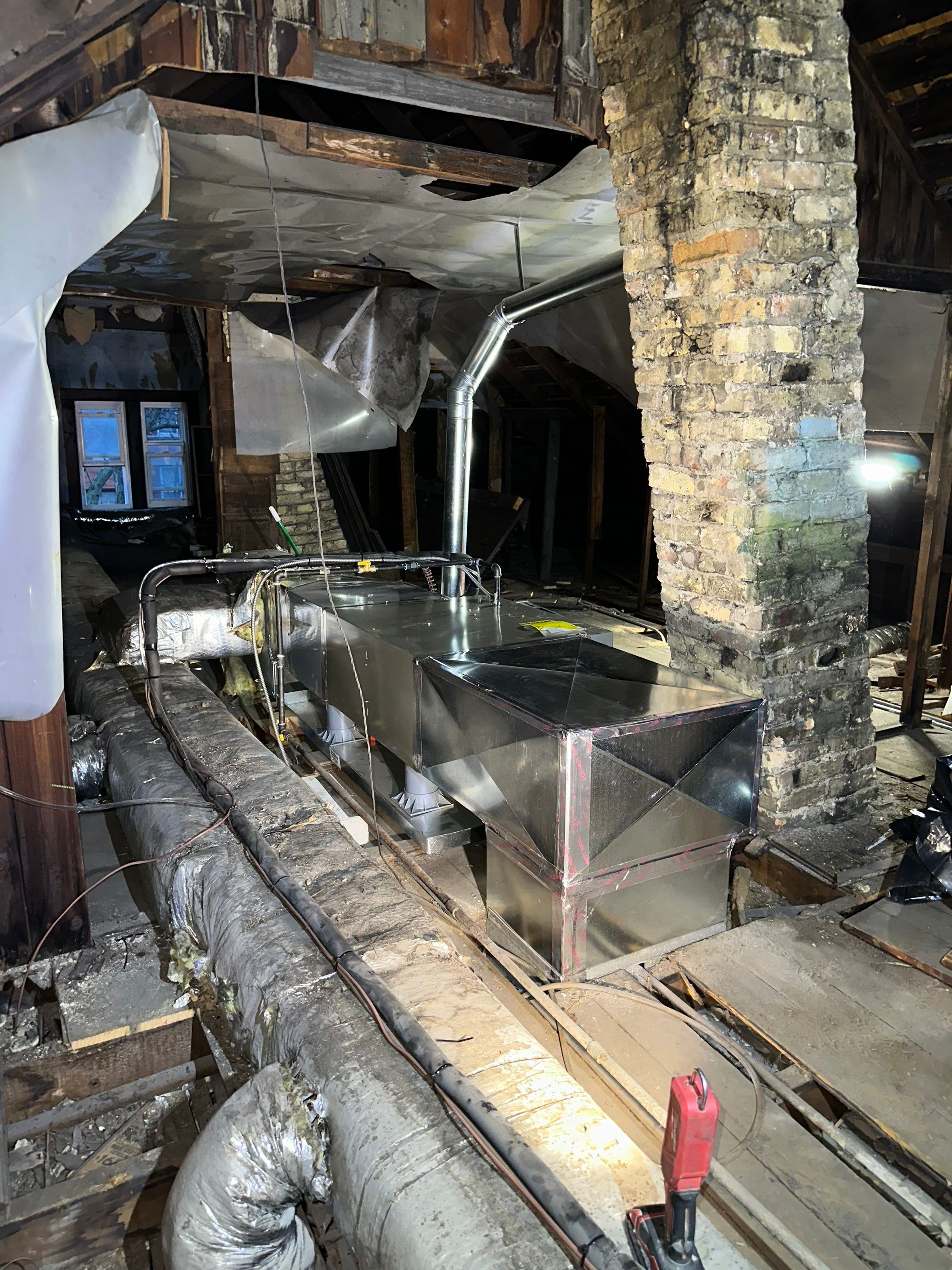 Hybrid Heat Pump System Attic Installation by MMDS
