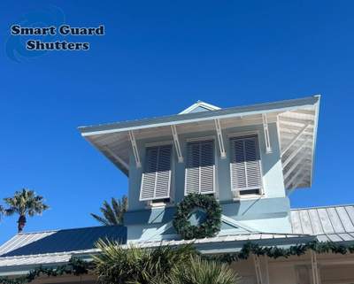 Decorative Bahama Shutters in Window Grey