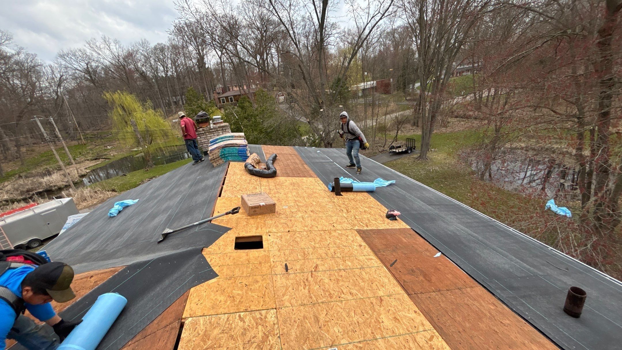 Roof Replacement using CertainTeed Landmark Moire Black by 180 Contractors