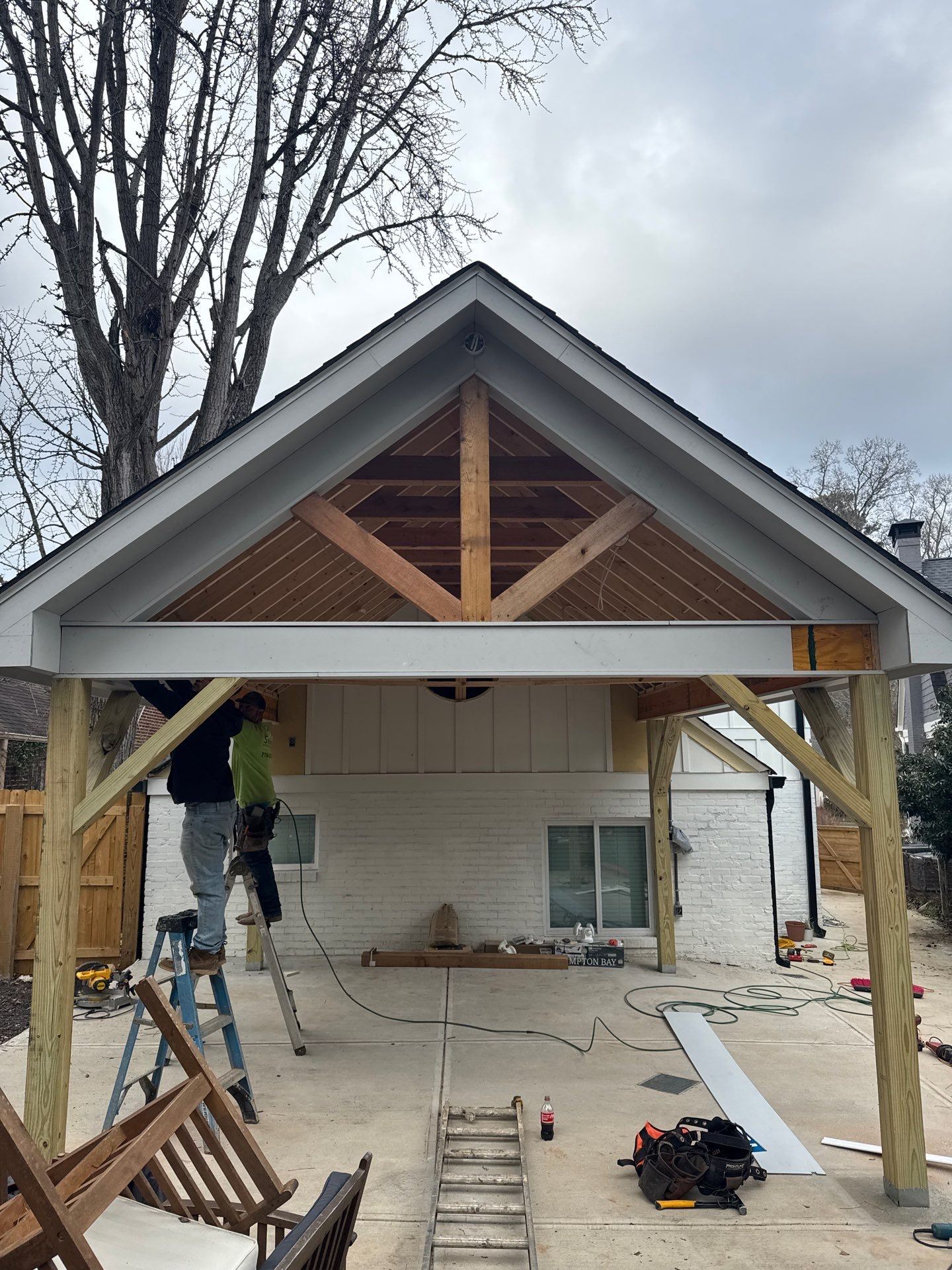 Custom Gable Roof Pavilion and Patio Cover in Atlanta by Swift Home Renovations