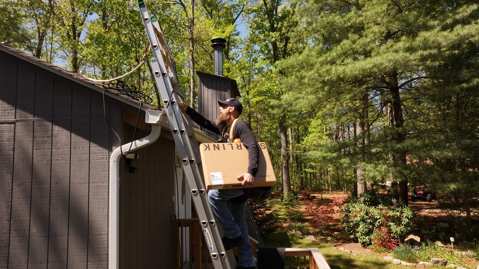 Starlink Satellite Internet Installation for Residential Cabin in WVA by American Home Contractors