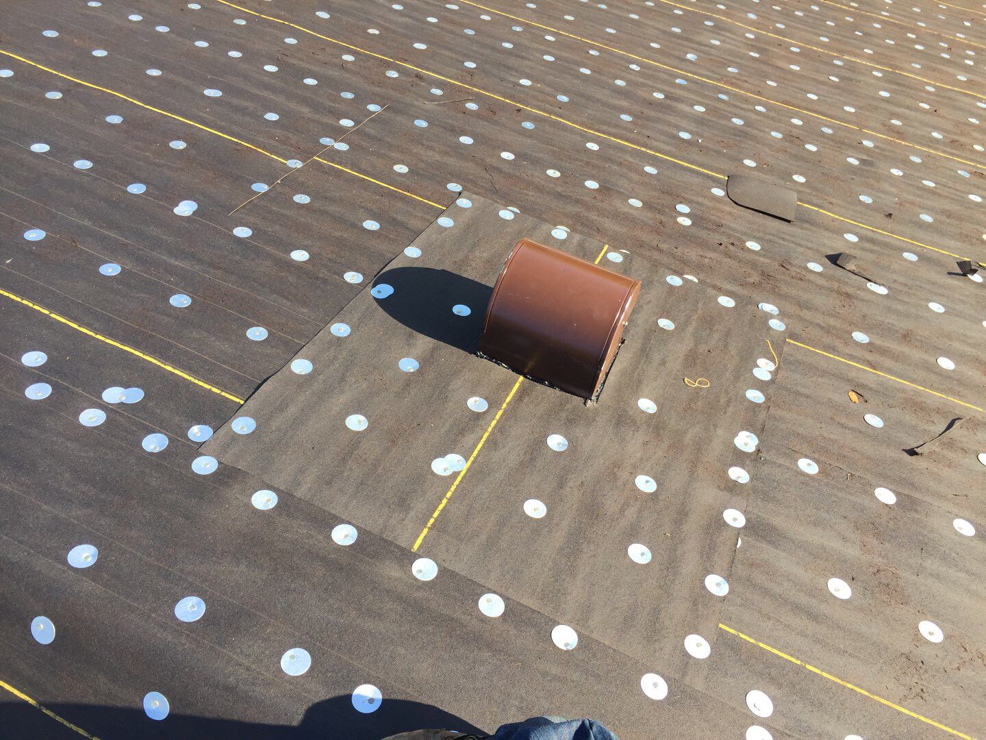 Residential Roofing Installation using 1" Nail strip metal roof by BLUES BROTHERS ROOFING