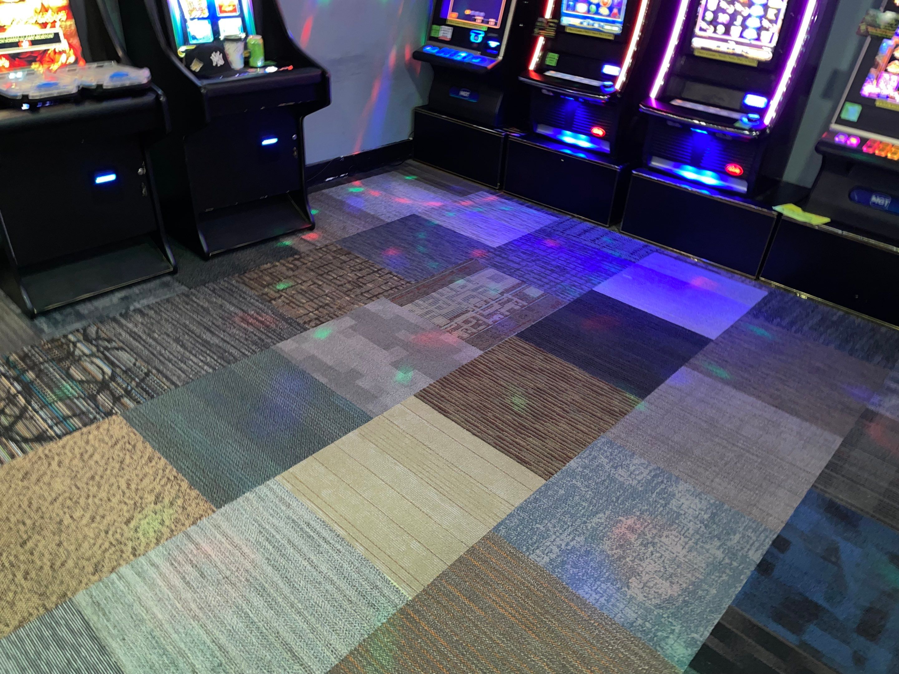 commercial carpet cleaning at arcade gaming area