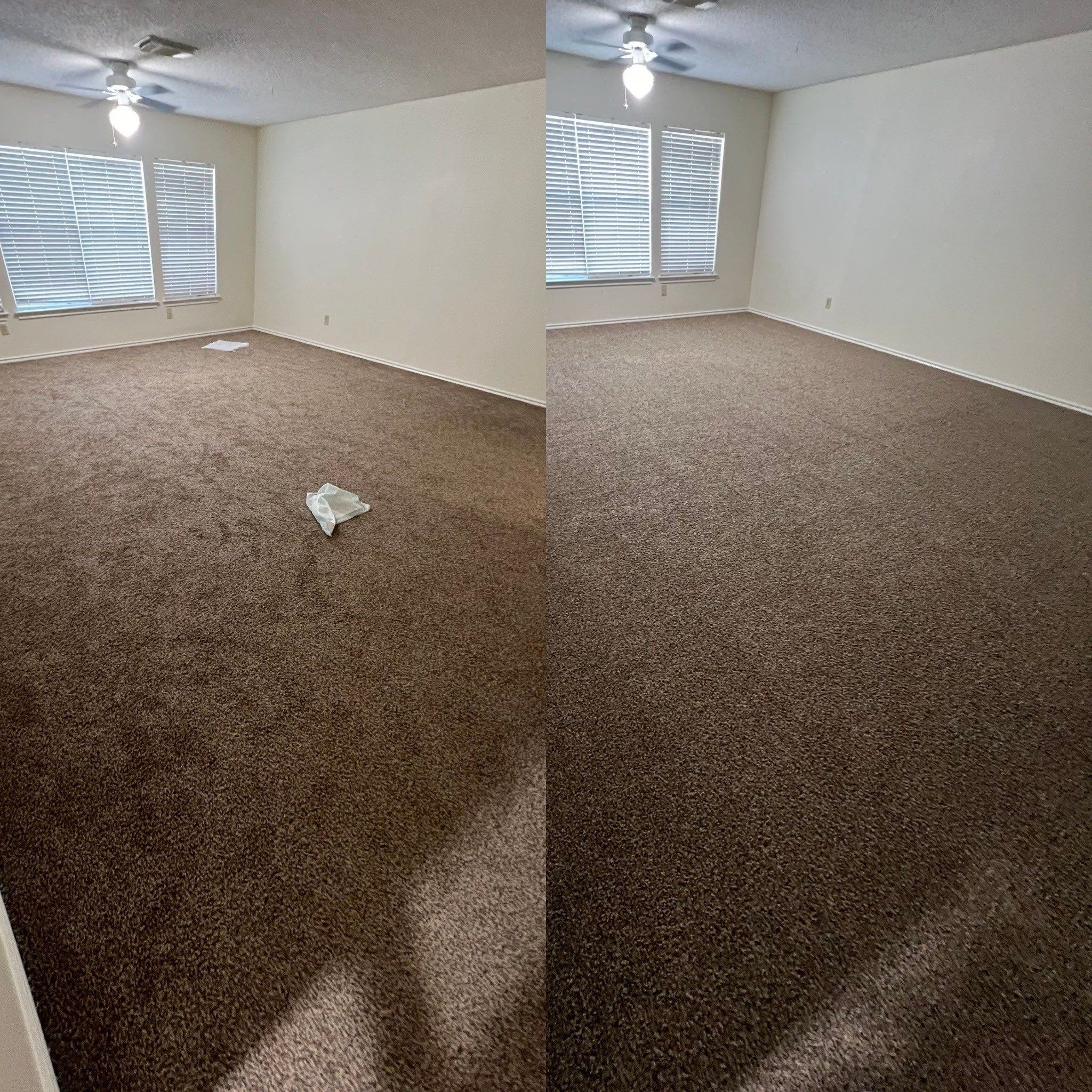 the carpet cleaning service is removing dirt and stains from the carpet making it look fresh and clean