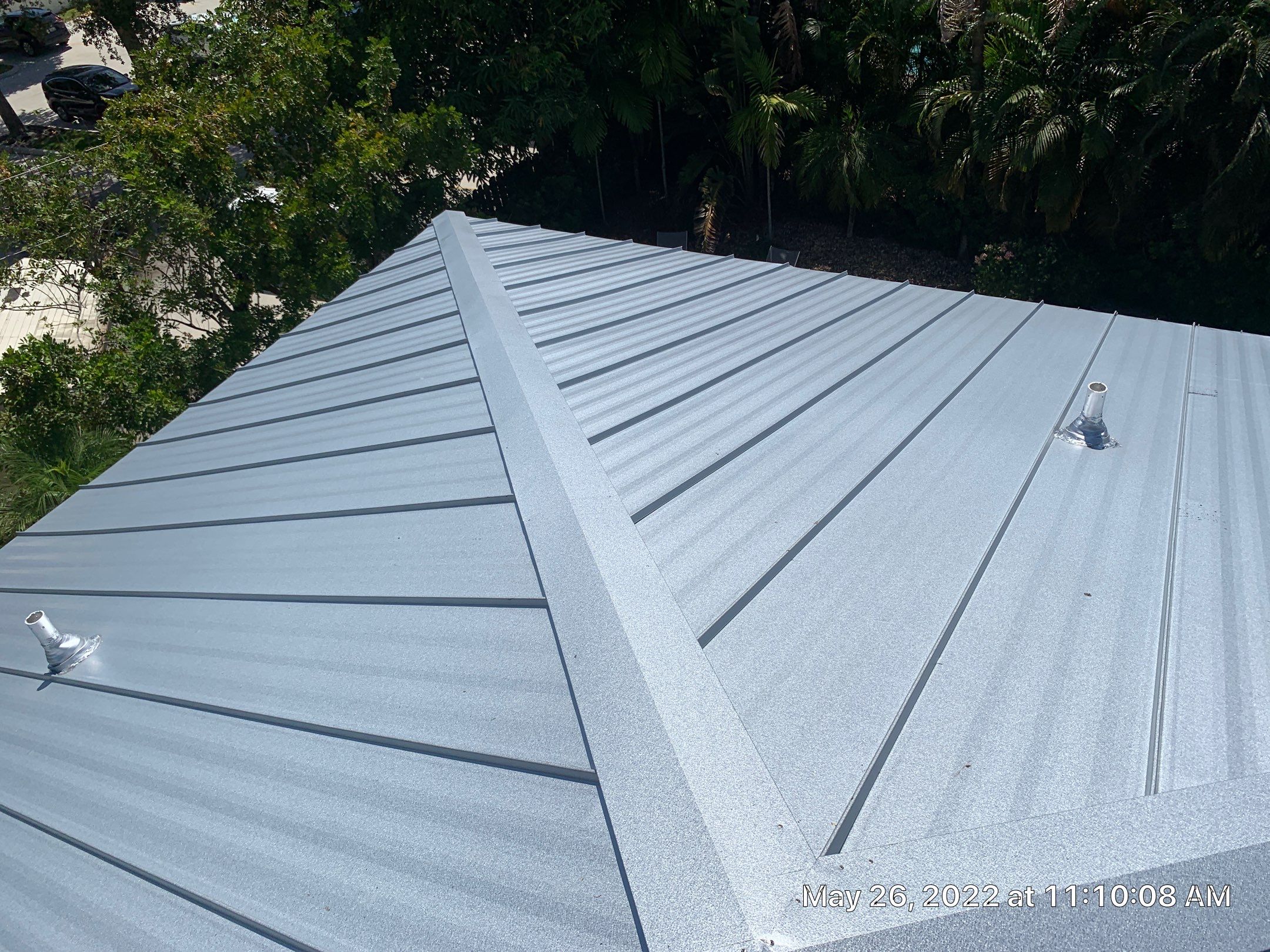 Residential Roofing Installation using 1" Nail strip metal roof by BLUES BROTHERS ROOFING