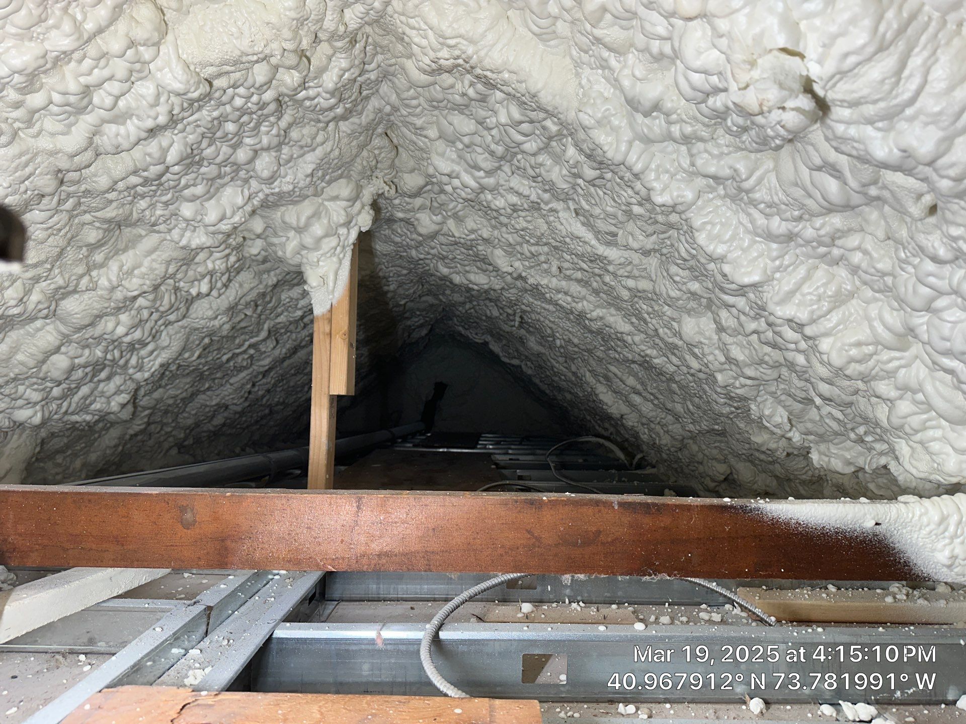 Attic Insulation using open cell spray foam by NYS Foam & Energy