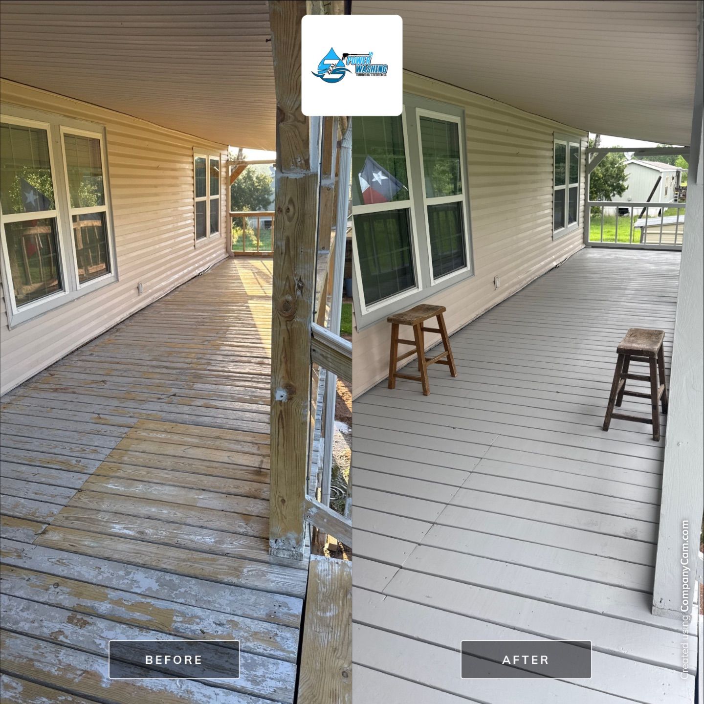 Elevated Deck Restoration and Staircase Refinishing in Rosharon, Texas by Zeal Power Washing