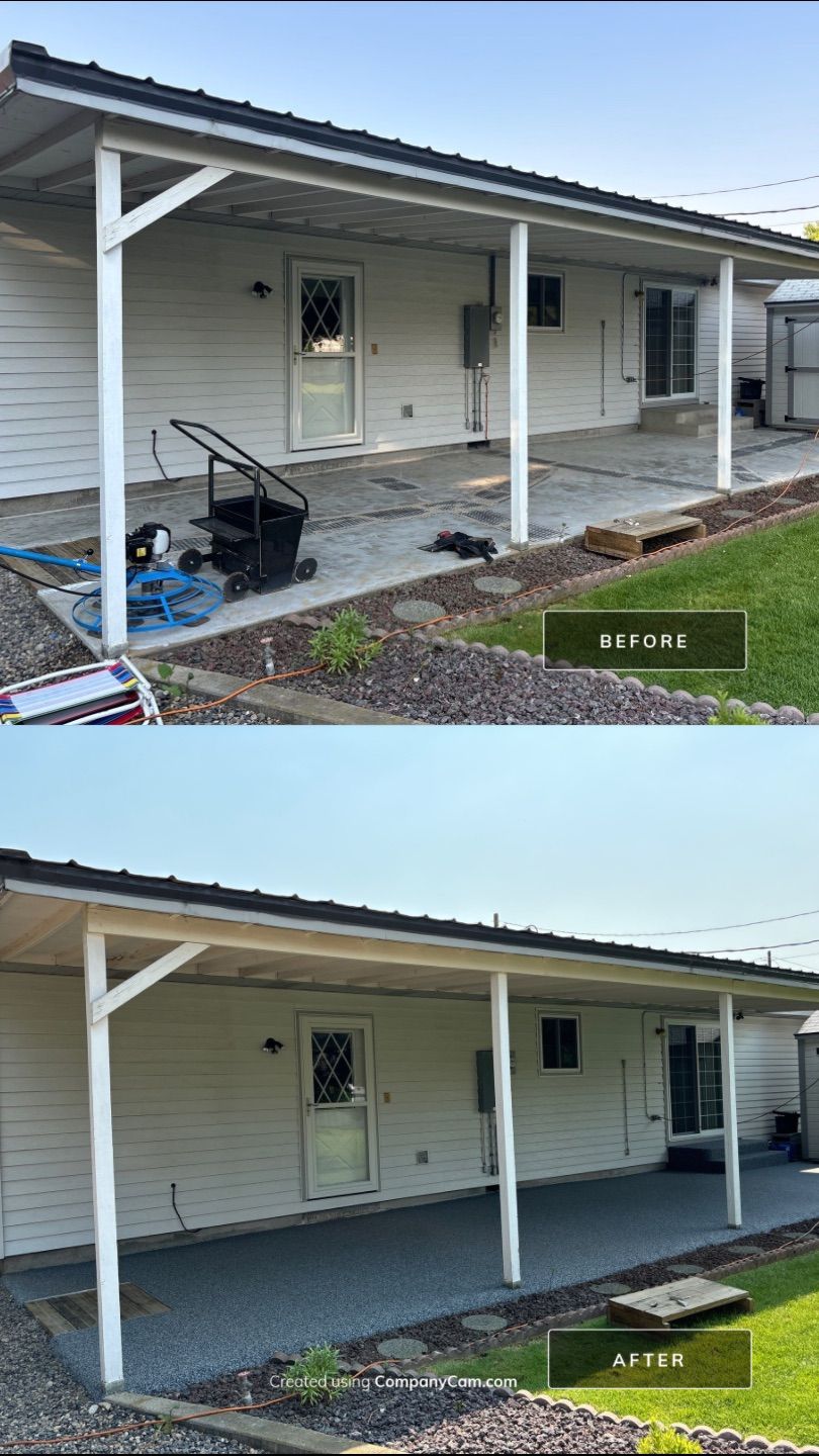 Front and Back Patio Makeover for Oscar by Mr. Mudd Concrete