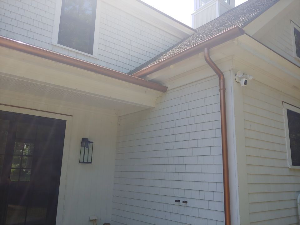 Plymouth, MA Gutter Installation using Coppertone Half Round Aluminum Gutter by Gutter Pro Enterprises