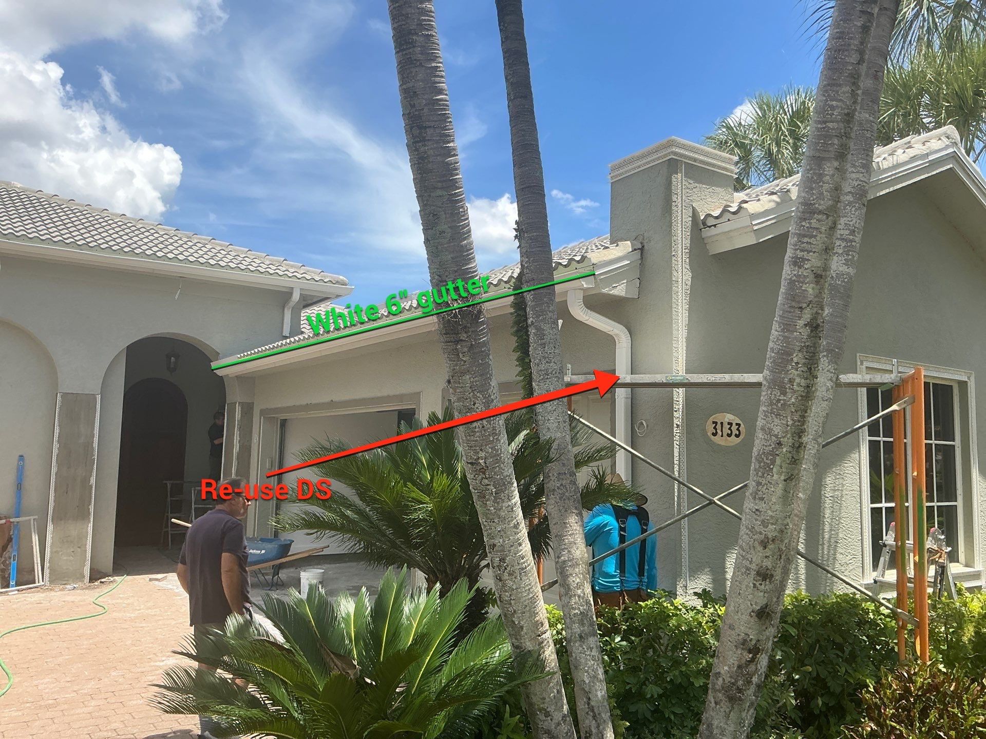 6 Inch Seamless Gutters and Downspout Installation in Naples FL by Gutter Professors