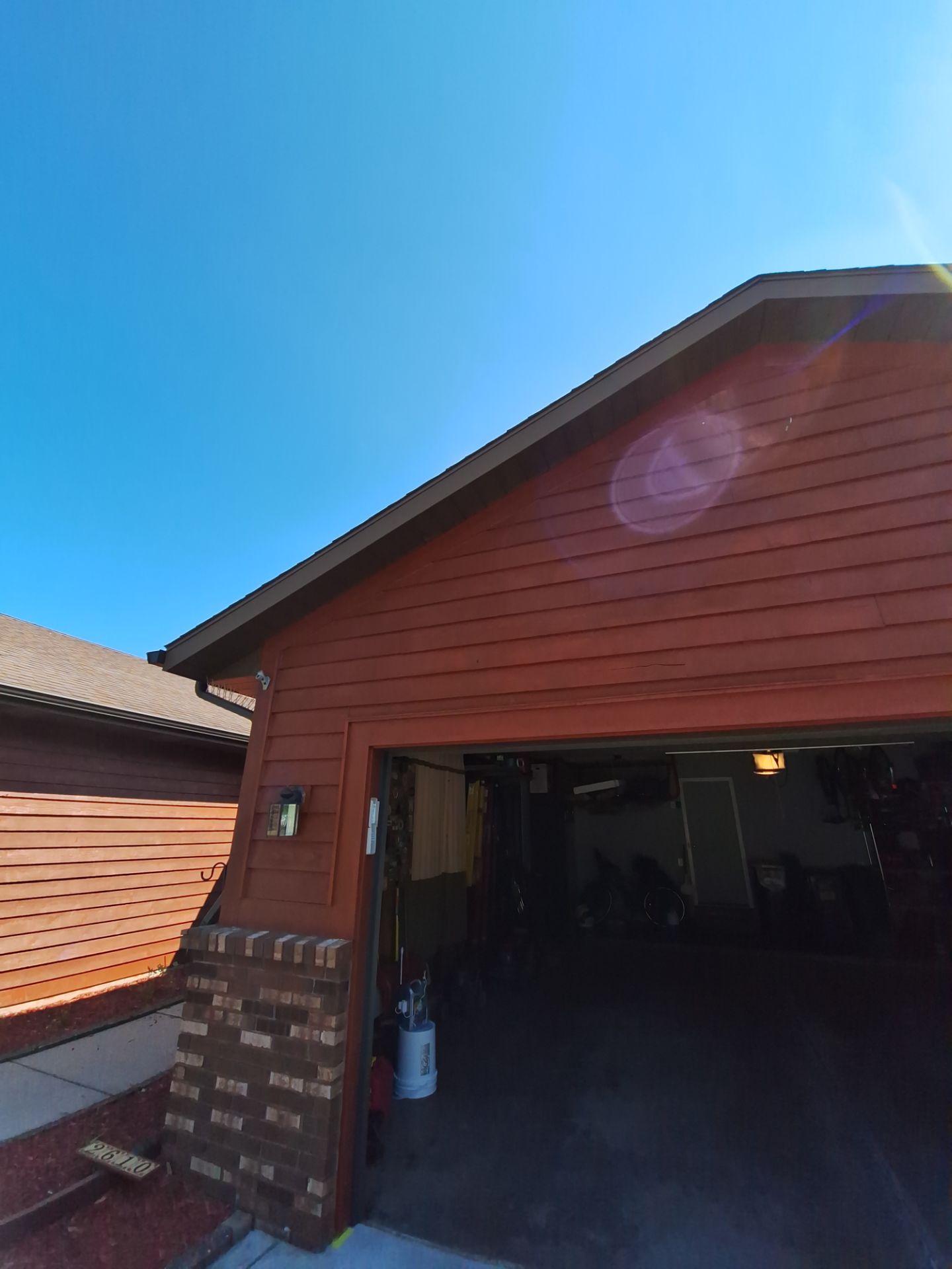 Front of home and garage staining by Gordon Painting